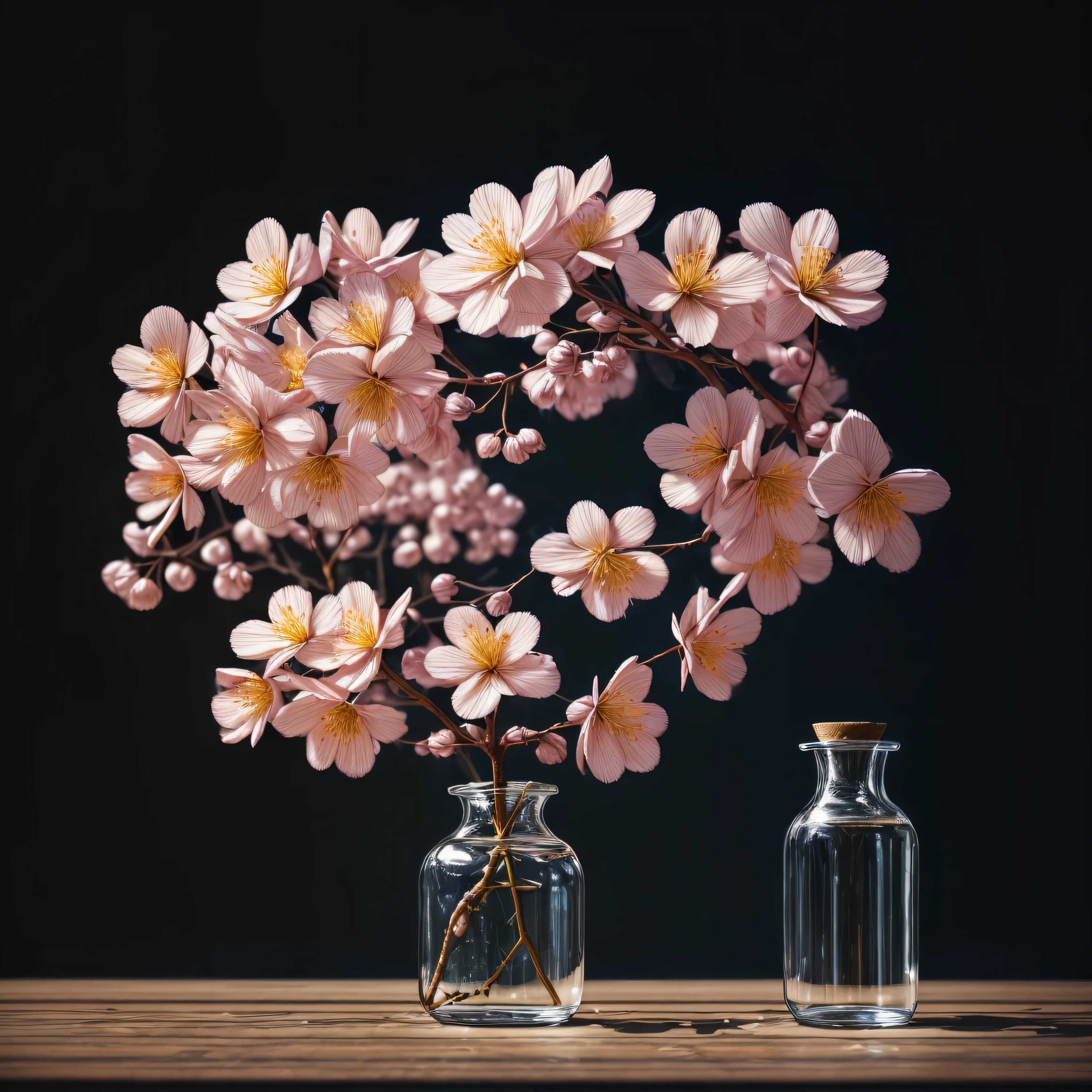 sakura tree in a bottle, fluffy, realistic, atmospheric light refraction, by lee jeffries nikon d850 film stock photograph 4 kodak portra 400 camera f1.6 lens rich colors hyper realistic lifelike texture dramatic lighting unreal engine trending on artstation cinestill 800, Style-Glass, reflection, varies multi etc. --v6 --s1000 --c20 --q5 --chaos100