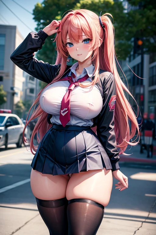 4k high resolution, anime young girl, hentai, school uniform, big , tight clothes, bulging out of school uniform clothes, big thighs, sexy, age anime girl, big bulging in tight clothes, hard nipples sticking out from the but under the clothes, visible, tight school uniform