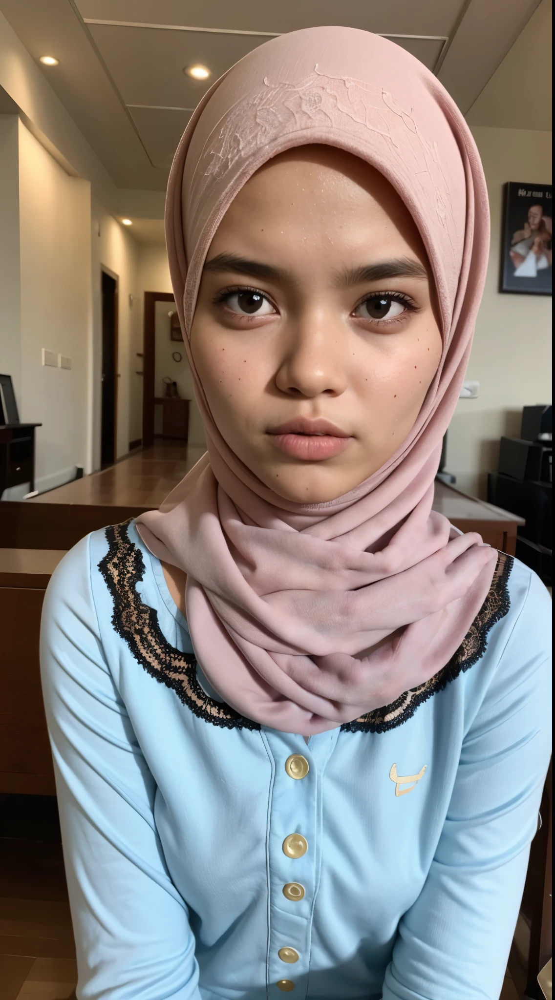 ((Flat Chest)), Naked, Angry pose, Angry face, (((HIJAB MALAY GIRL))), masutepiece, High quality, UHD 45K, Realistic face, Realistic skin feeling , A Malaysia Lady, 8 years old, , Very cute and baby-like face, (((FLAT CHEST))), (MATRIX WORLD), ((look In front  at the camera and SADNESS)), ((())), (((CUTE GIRL))), ((BROWN PASTEL LIPS)), ((PASTEL LACE)), ((CHUBBY)), ((UNDRESS)). Brown, Flat Chest