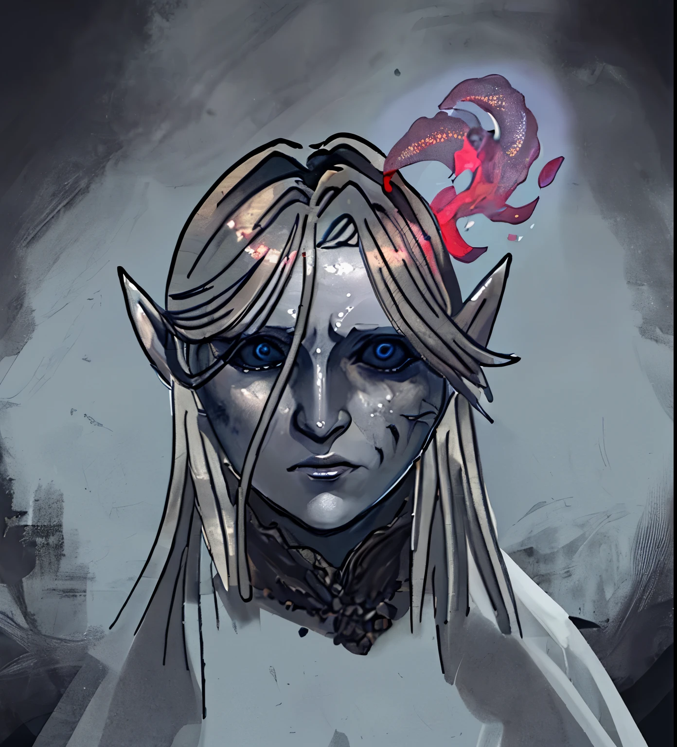 Blood starved feminine man, bloodborne monster, bloodborne concept art
