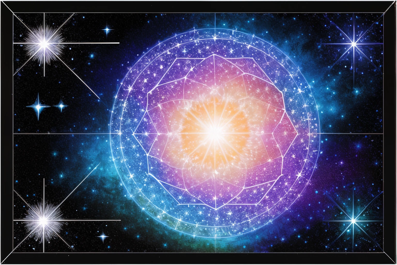 Create a visually captivating representation of a star within a constellation expanding puzzle, where each piece symbolizes a different celestial object. Use creative shapes and patterns to convey the puzzle's expansion, inviting viewers to explore the mysteries of the cosmos.