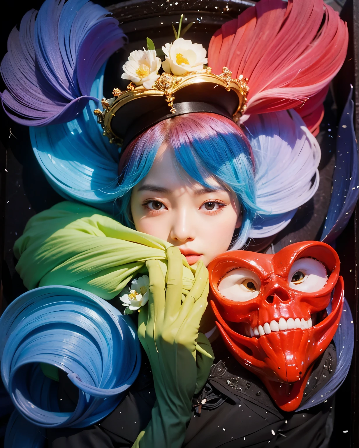 (Best quality, 8k, 32k, Masterpiece, UHD:1.2) "Generate a captivating artwork featuring a young Japanese girl model with short, sleek black hair styled in a chic bob haircut. Envision her bathed in dramatic cinematic lighting, creating an atmosphere of allure and mystery. Emphasize a romantic aesthetic vibe, showcasing the model in a poised and elegant pose that evokes a sense of intimacy and sophistication. Utilize warm and soft tones to enhance the romantic ambiance, and consider incorporating elements like flowing fabrics or flowers to add a touch of ethereal beauty. Capture the essence of romance and beauty through the model's expression, the play of light and shadows, and the overall aesthetic, creating a visually compelling and emotionally resonant piece." (perfect eyes), flawless skin, flawless face, cinematic, tight body, ((well-proportion female hands)), ((female hands with five digits)) ((Body is well proportioned)), ((chic bob haircut)),