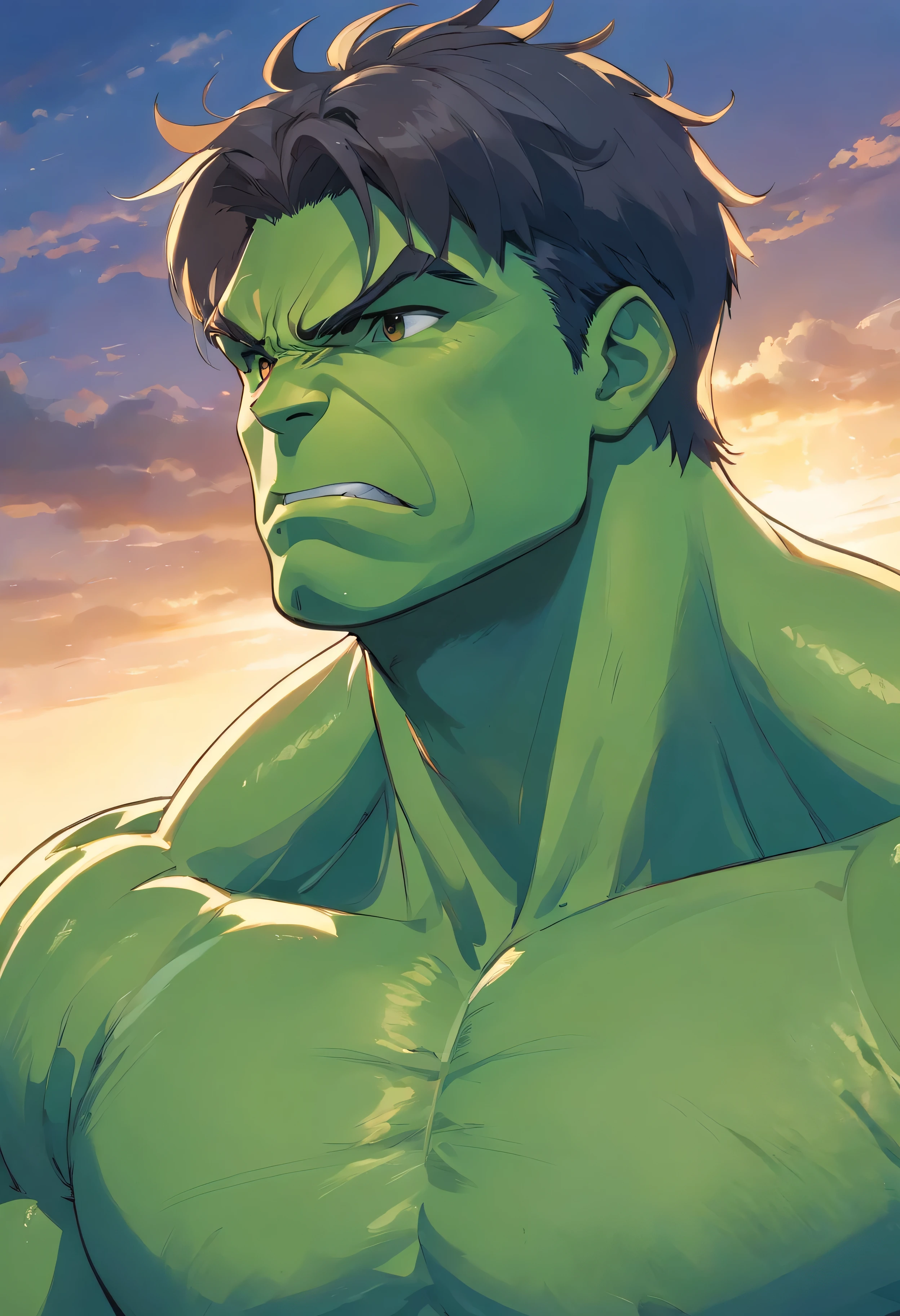 Assunto: A powerful and photorealistic depiction of the Hulk: uma obra-prima verde com fones de ouvido,