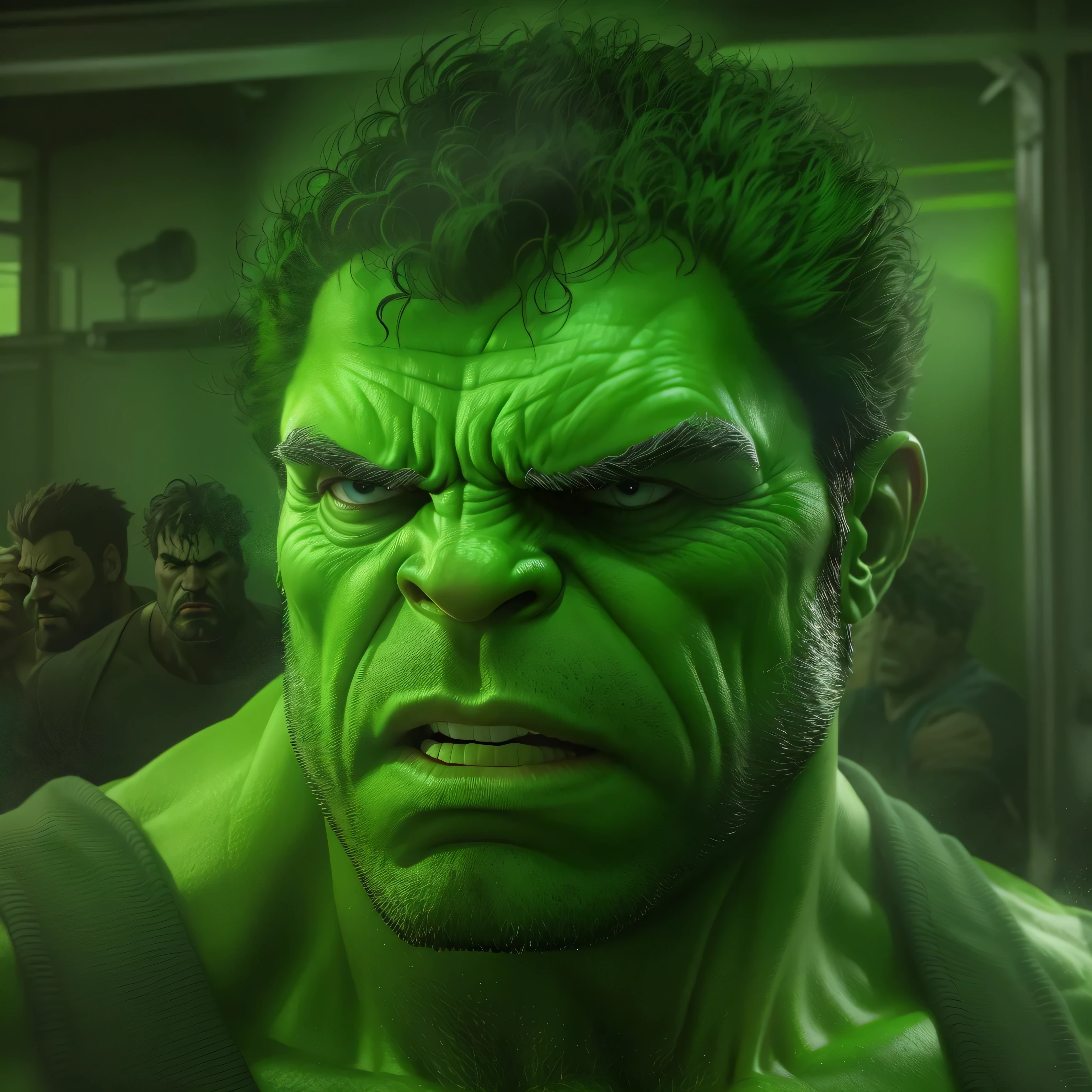 Assunto: A powerful and photorealistic depiction of the Hulk: uma obra-prima verde com fones de ouvido,