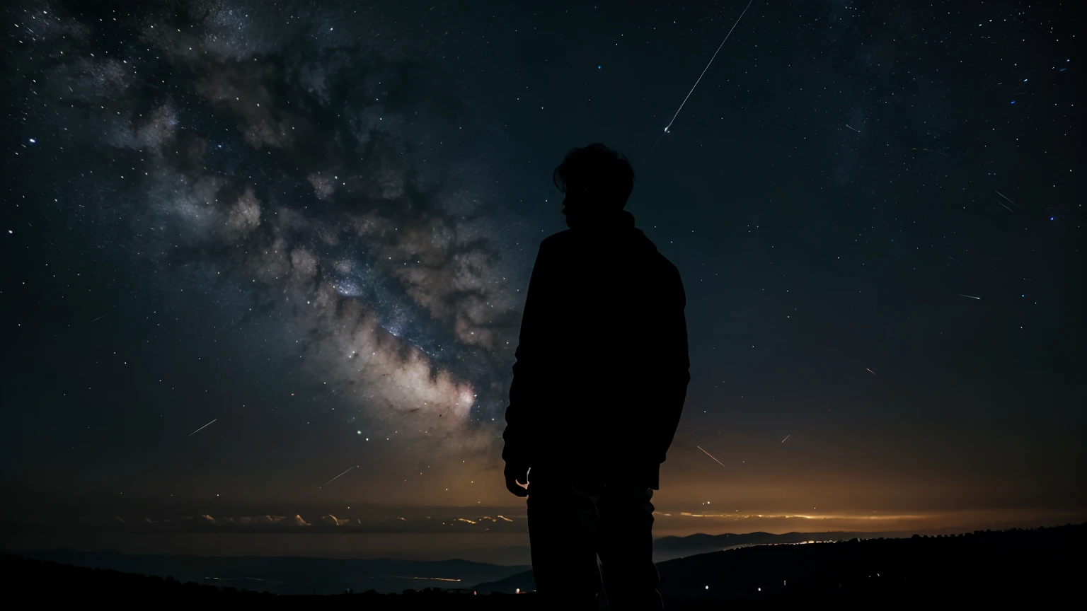 man standing in the universe