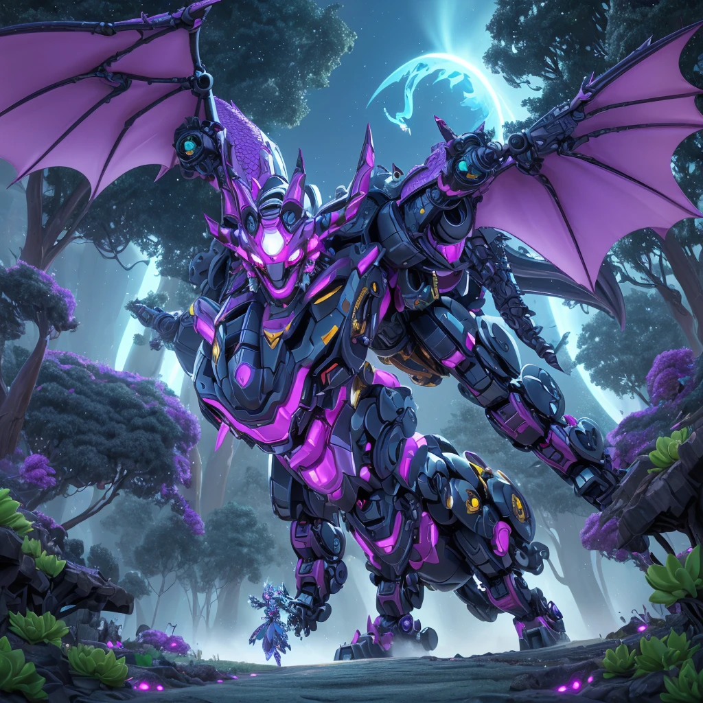 best quality,4k,highres,masterpiece:1.2,ultra-detailed,realistic:A Gundam style robot,rescuing a dragon,evil princess (Brea Larson),detailed robot design,detailed dragon scales,vibrant color scheme,action-packed scene,majestic dragon wings,heroic robot stance,robot armor shining in the sunlight,princess with a wicked smile,robot lifting dragon with ease,perfectly flowing dragon fire,battle in a lush forest,mysterious robotic technology,princess with intricate gown flowing in the wind,surrounding trees filled with life,emerging sunlight through the trees,dragon with fierce expression,robot with powerful laser beams,evil princess casting dark magic,dragon released from captivity,robot with glowing LED eyes,dragon scales sparkling,princess surrounded by a dark aura,long robotic arms with precise movements,dragon tail whipping through the air,robot with Gundam signature weapons,giant robotic feet creating earth-shattering impacts,detailed princess tiara shining,dramatic shadows and lighting effects,robot saving the day with determination,princess with a crown adorned with gems,dragon with majestic horns and spines,robot with jet thrusters propelling it forward,vivid colors highlighting the scene,magical sparkles surrounding the princess and the dragon,robot smashing through obstacles with ease,detailed robot cockpit showcasing advanced technology,dragon breathing fire in defiance,princess casting spells with gestures,robot's metallic armor reflecting its surroundings,dragon's scales with intricate patterns,detailed portrayal of emotions on the characters' faces,princess with flowing hair and a wicked grin,robotic fingers delicately carrying the dragon,princess's evil castle in the background,dragon with graceful movements,robot with imposing presence.