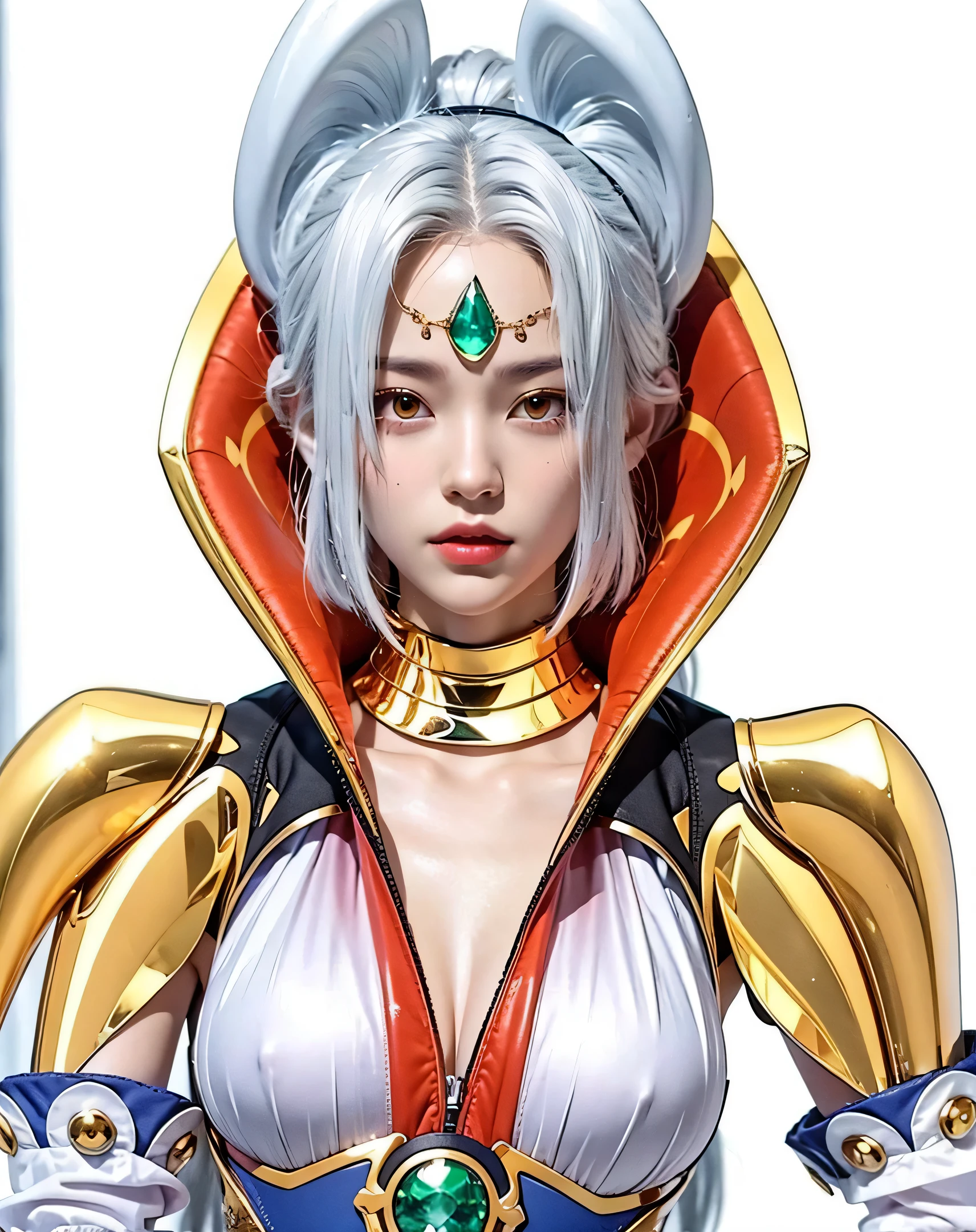 Please convert the following into a photorealistic image while preserving the essence of the illustration.: ultra-realistic capture, very detailed, High resolution 16K close-up of human skin. Skin texture must be natural, So much detail that you can see even your pores. skin should look healthy, with an even tone, illuminated by natural light and color, gray hair color, red eyes