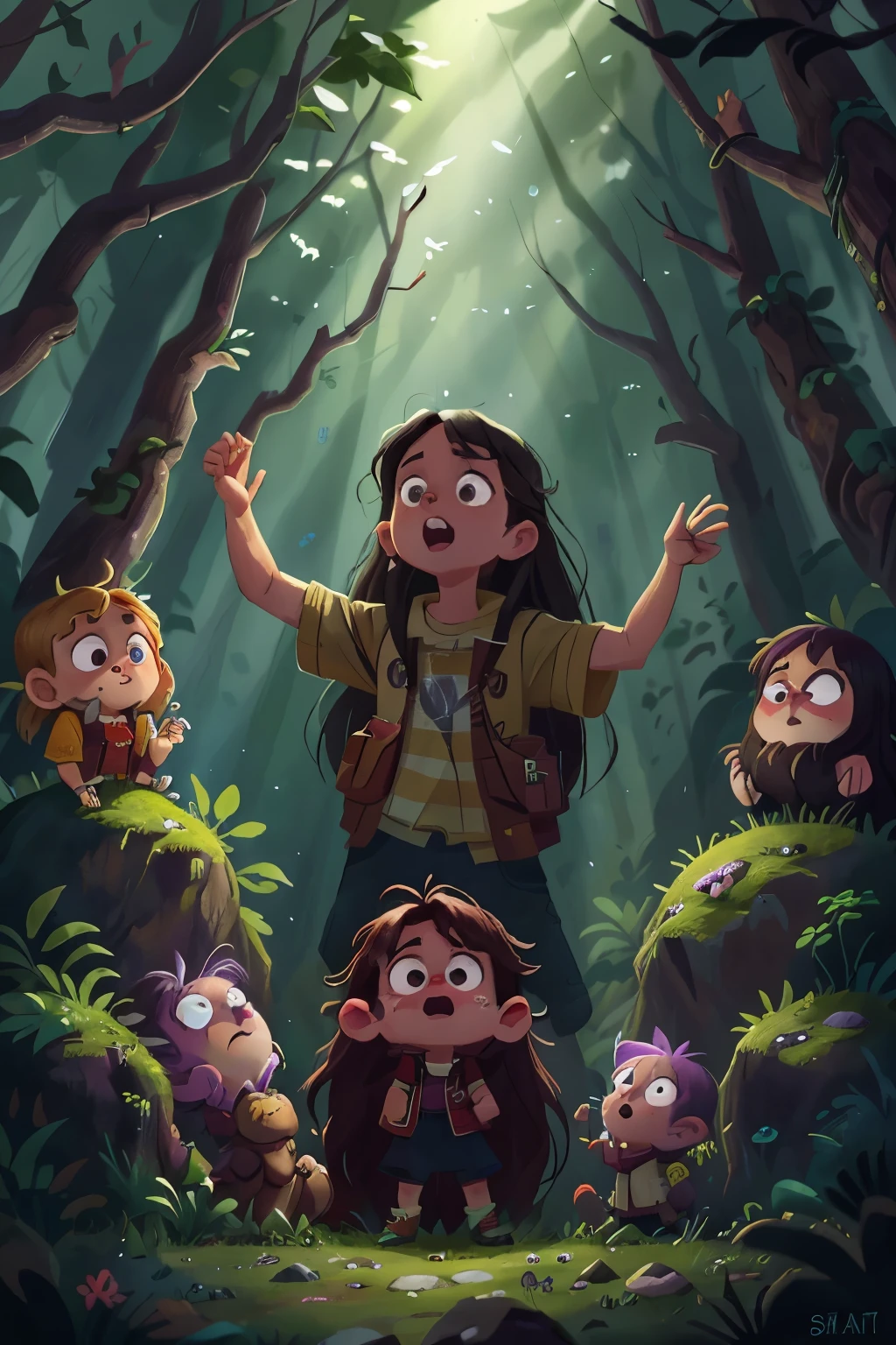 And suddenly, in the heart of the Ancient Forest, as darkness settled in and the stars faded away, an unearthly shriek pierced the silence, sending chills down the spines of the unsuspecting intruders. The wretched sound echoed through the woods, seeping into their very beings and gripping them with terror. Fueled by fear, they stumbled through the darkness, their hearts pounding in their chests as they tried to escape the clutches of the unfathomable evil that had awakened.
Lisa, a brave young woman with long, flowing hair, reached out for Jack's hand as they ventured deeper into the forest. But as