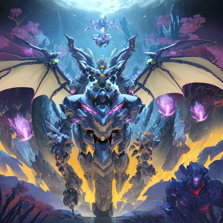 best quality,4k,highres,masterpiece:1.2,ultra-detailed,realistic:A Gundam style robot,rescuing a dragon,evil princess (Brea Larson),detailed robot design,detailed dragon scales,vibrant color scheme,action-packed scene,majestic dragon wings,heroic robot stance,robot armor shining in the sunlight,princess with a wicked smile,robot lifting dragon with ease,perfectly flowing dragon fire,battle in a lush forest,mysterious robotic technology,princess with intricate gown flowing in the wind,surrounding trees filled with life,emerging sunlight through the trees,dragon with fierce expression,robot with powerful laser beams,evil princess casting dark magic,dragon released from captivity,robot with glowing LED eyes,dragon scales sparkling,princess surrounded by a dark aura,long robotic arms with precise movements,dragon tail whipping through the air,robot with Gundam signature weapons,giant robotic feet creating earth-shattering impacts,detailed princess tiara shining,dramatic shadows and lighting effects,robot saving the day with determination,princess with a crown adorned with gems,dragon with majestic horns and spines,robot with jet thrusters propelling it forward,vivid colors highlighting the scene,magical sparkles surrounding the princess and the dragon,robot smashing through obstacles with ease,detailed robot cockpit showcasing advanced technology,dragon breathing fire in defiance,princess casting spells with gestures,robot's metallic armor reflecting its surroundings,dragon's scales with intricate patterns,detailed portrayal of emotions on the characters' faces,princess with flowing hair and a wicked grin,robotic fingers delicately carrying the dragon,princess's evil castle in the background,dragon with graceful movements,robot with imposing presence.