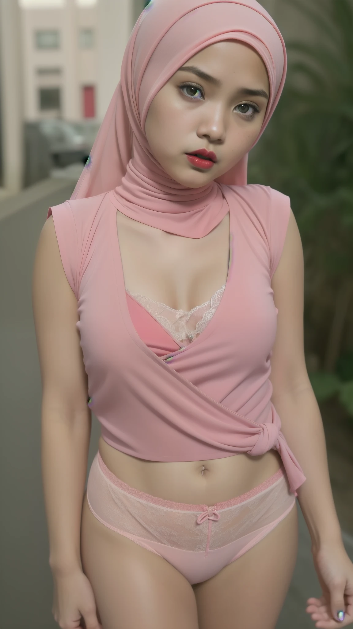 (Red Pastel Panty), Naked, Angry pose, Angry face, (((HIJAB MALAY GIRL))), masutepiece, High quality, UHD 45K, Realistic face, Realistic skin feeling , A Japanese Lady, , , Very cute and baby-like face, (((FLAT CHEST))), (MATRIX WORLD), ((look In front at the camera and SADNESS)), ((())), (((CUTE GIRL))), ((PASTEL RED LIPS)), ((PASTEL RED BLOUSE)), ((CHUBBY)), ((UNDRESS)).