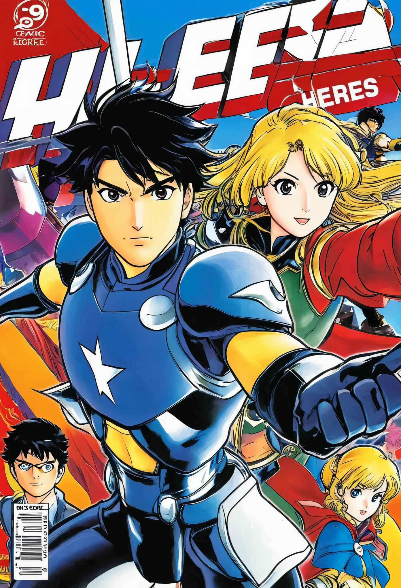 La portada de un comic de anime llamado heroes 