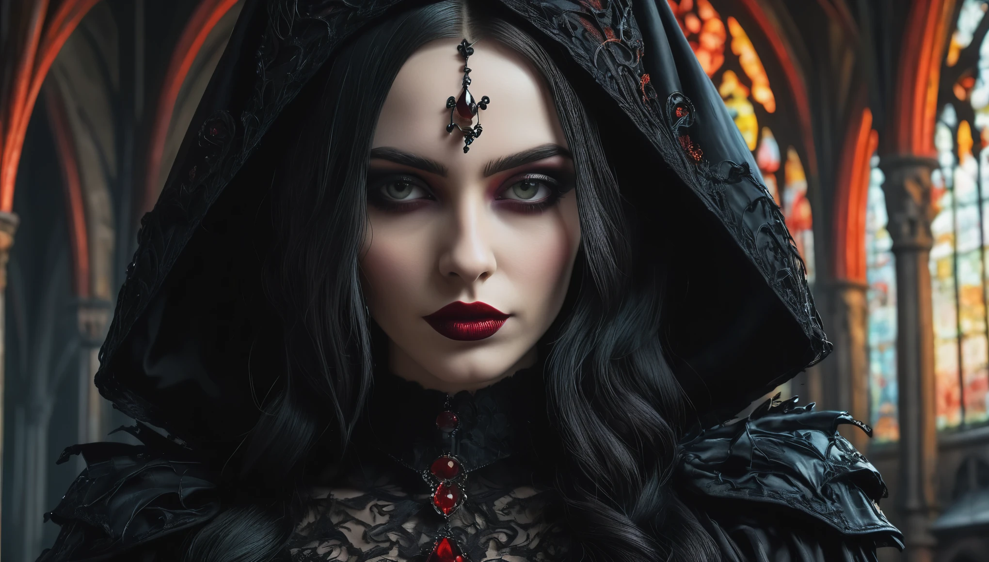 create an image demonstrating the style of ((Gothic)) style, hyper realism, 8k high definition, vibrant colors, sharp focus, insanely detailed