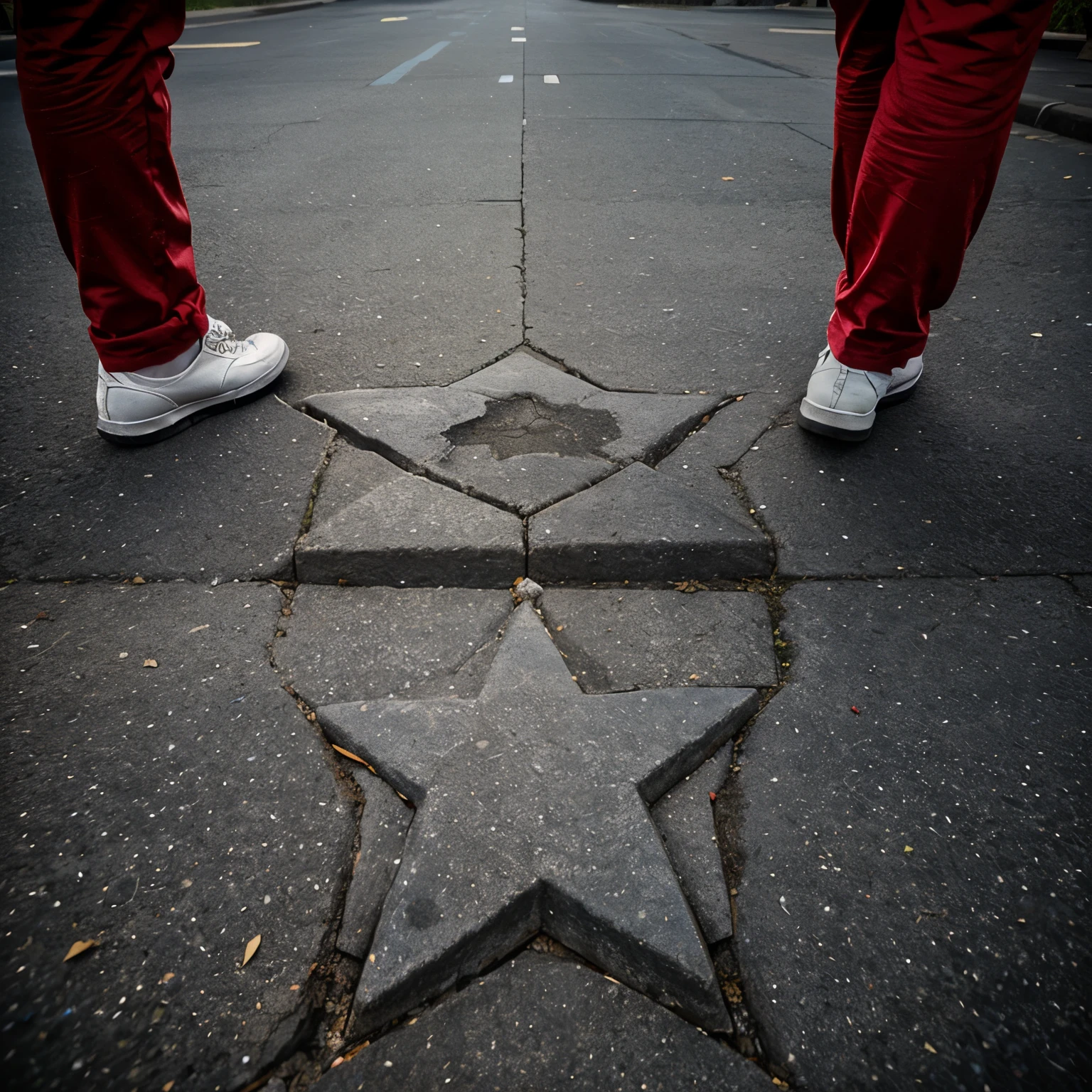 Six-pointed stars on the ground and people stepping on them