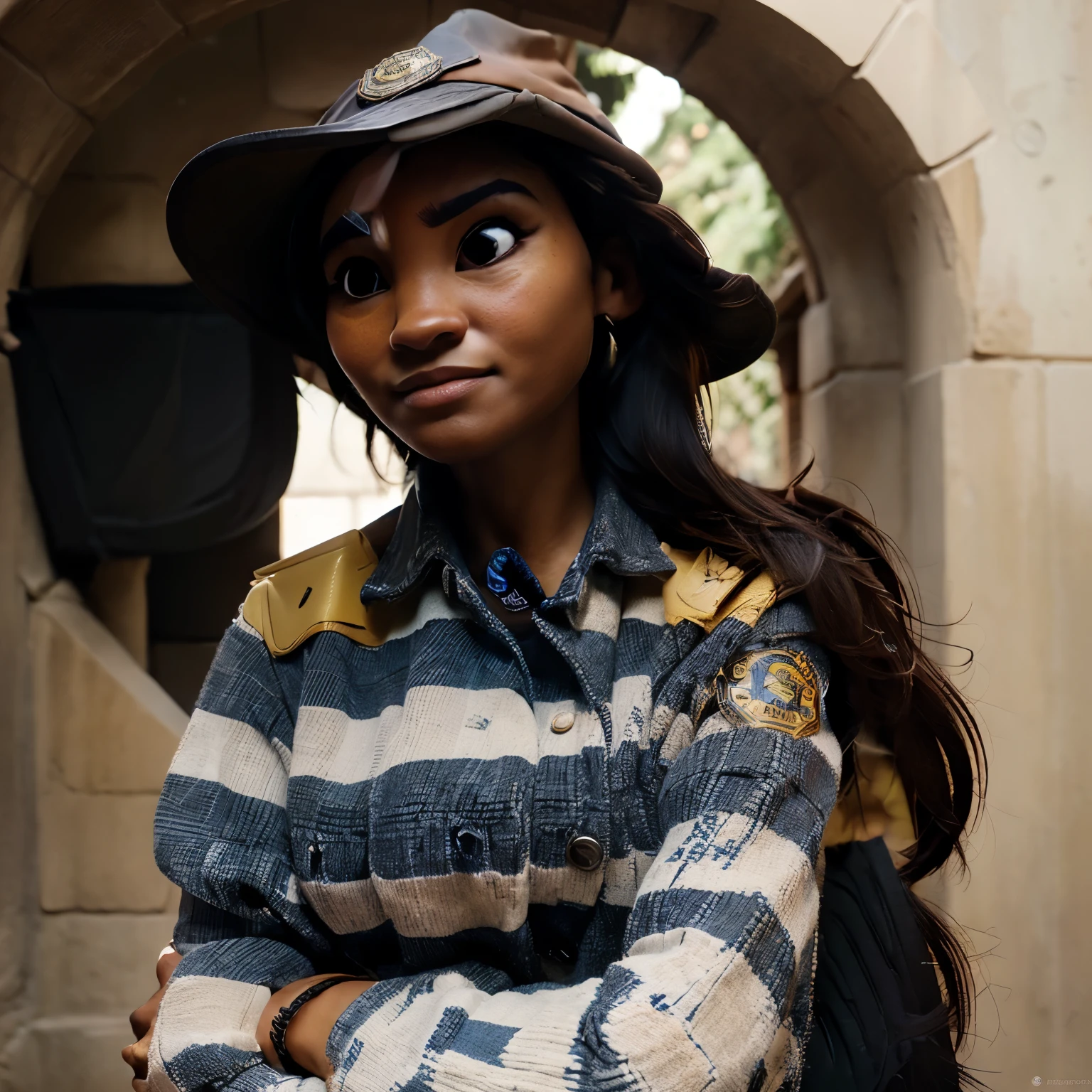 Mejor calidad, Obra maestra, solo, 1 chica, judyhopps, uniforme de policia, sombrero de policia,