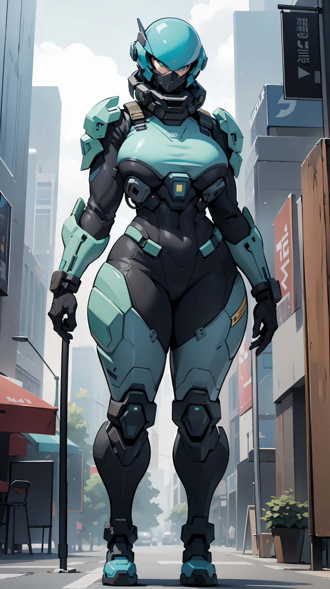 Masterpiece, High quality, ((character concept art)), ((character design sheet, same character))
a futuristic-looking female military commander, wearing a ((kevlar helmet)) and is dressed in ((turquoise suit)) wearing epTactical, XCOM game inspired, XCOM character, ((wide hips)) tall, video game character design, accessories,
Expert high detail concept art, comic book style, intricate comic book outline line work, flat colors, concept art, solid background ((huge tits)) ((thicc)) ((4k hands))