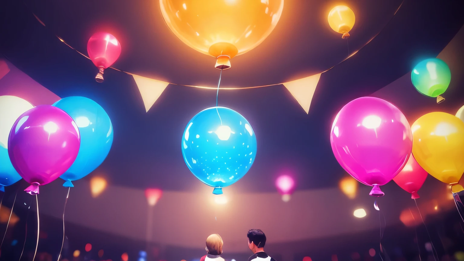 colorful balloons,party venue,Happy atmosphere,best friday,colorful lights