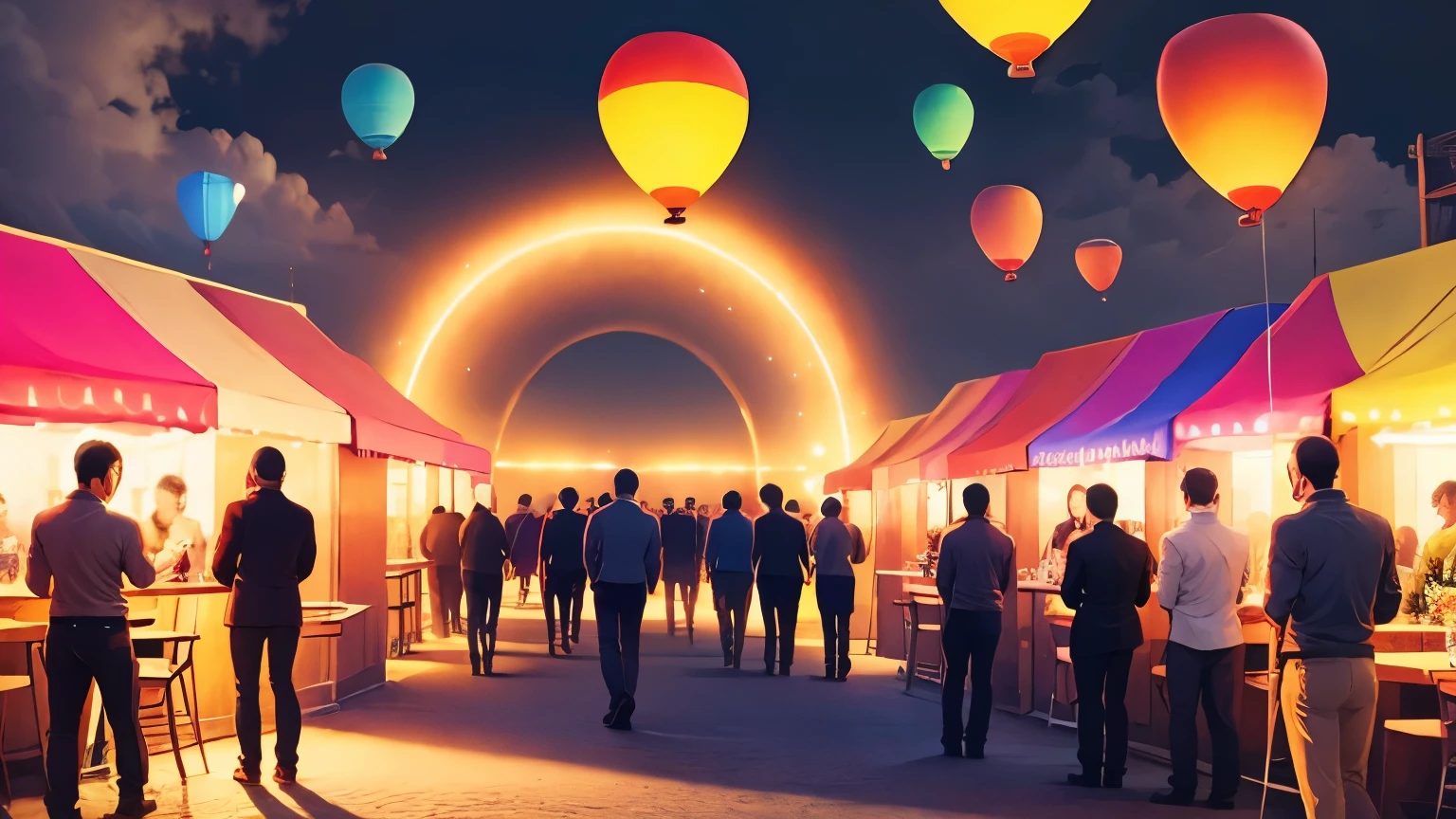 colorful balloons,party venue,Happy atmosphere,best friday,colorful lights