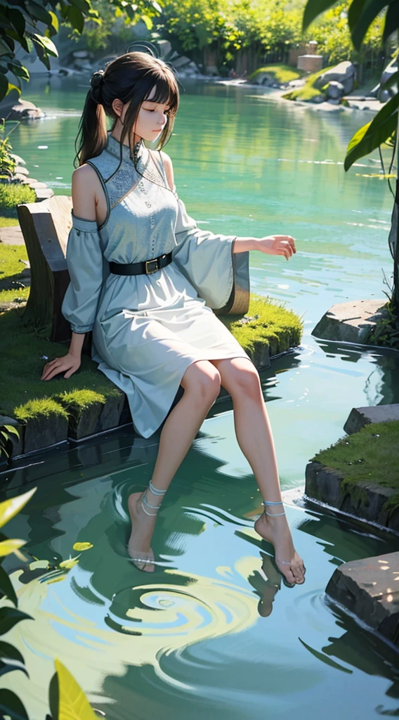 (best quality, masterpiece),peace girl,peaceful atmosphere, tranquility, serenity, quietness, calmness, relaxing, soothing, gentle, composure, contentment, satisfaction, happiness. 