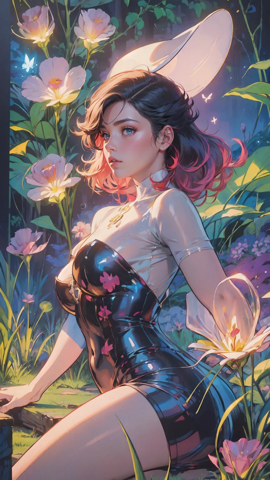 (best quality,4k,8k,highres,masterpiece:1.2),ultra-detailed,(realistic,photorealistic,photo-realistic:1.37),beautiful detailed eyes,beautiful detailed lips,extremely detailed eyes and face,longeyelashes,portrait chest, Alice in wonderland,curious girl in a colorful fantasy world,bright and vibrant color palette,fairy tale atmosphere,magical and dreamlike environment,giant mushrooms and talking animals,floating tea party in the sky,enchanted garden with whimsical flowers and plants,mysterious rabbit hole leading to an underground realm,waving grass and sparkling fireflies,butterflies dancing around Alice,illuminated by soft sunlight filtering through trees,floating clocks and playing cards in the air,curiouser and curiouser expressions on the characters' faces,playful and mischievous Cheshire Cat,drink-me bottles and eat-me cakes with magical effects,nonsensical and whimsical elements throughout the scene,exploration and adventure as Alice discovers new wonders,storybook-like illustrations with a painterly style,storybook illustration,watercolor medium-inspired,impressionistic brushstrokes,pastel color tones with pops of vibrant hues
