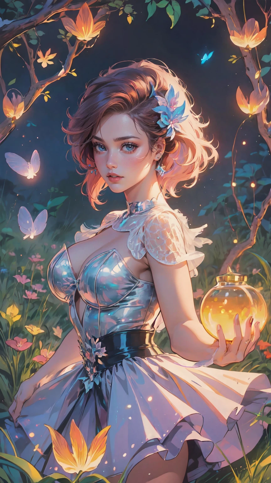 (best quality,4k,8k,highres,masterpiece:1.2),ultra-detailed,(realistic,photorealistic,photo-realistic:1.37),beautiful detailed eyes,beautiful detailed lips,extremely detailed eyes and face,longeyelashes,portrait chest, Alice in wonderland,curious girl in a colorful fantasy world,bright and vibrant color palette,fairy tale atmosphere,magical and dreamlike environment,giant mushrooms and talking animals,floating tea party in the sky,enchanted garden with whimsical flowers and plants,mysterious rabbit hole leading to an underground realm,waving grass and sparkling fireflies,butterflies dancing around Alice,illuminated by soft sunlight filtering through trees,floating clocks and playing cards in the air,curiouser and curiouser expressions on the characters' faces,playful and mischievous Cheshire Cat,drink-me bottles and eat-me cakes with magical effects,nonsensical and whimsical elements throughout the scene,exploration and adventure as Alice discovers new wonders,storybook-like illustrations with a painterly style,storybook illustration,watercolor medium-inspired,impressionistic brushstrokes,pastel color tones with pops of vibrant hues
