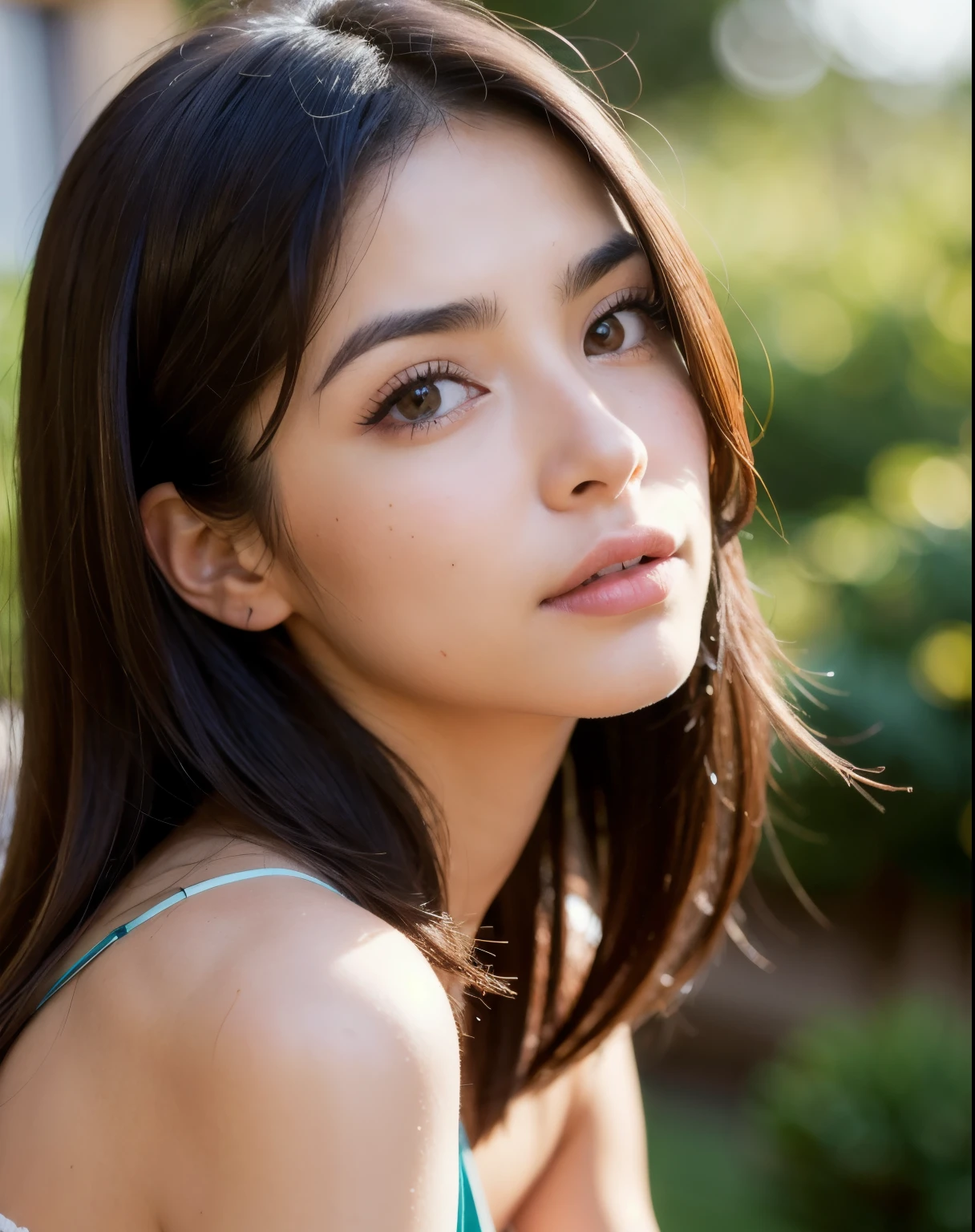 Mejor calidad, enfoque facial, luz tenue, ultra high resolution, (fotorrealista:1.4), foto cruda,
1 chica mexicana, solo, lindo, (alumno, luces en los ojos), cara hermosa detallada, (),(High resolution detail of human skin texture.),
(pelo largo),
Interior,
Vestido camisero damasco,
(retrato)