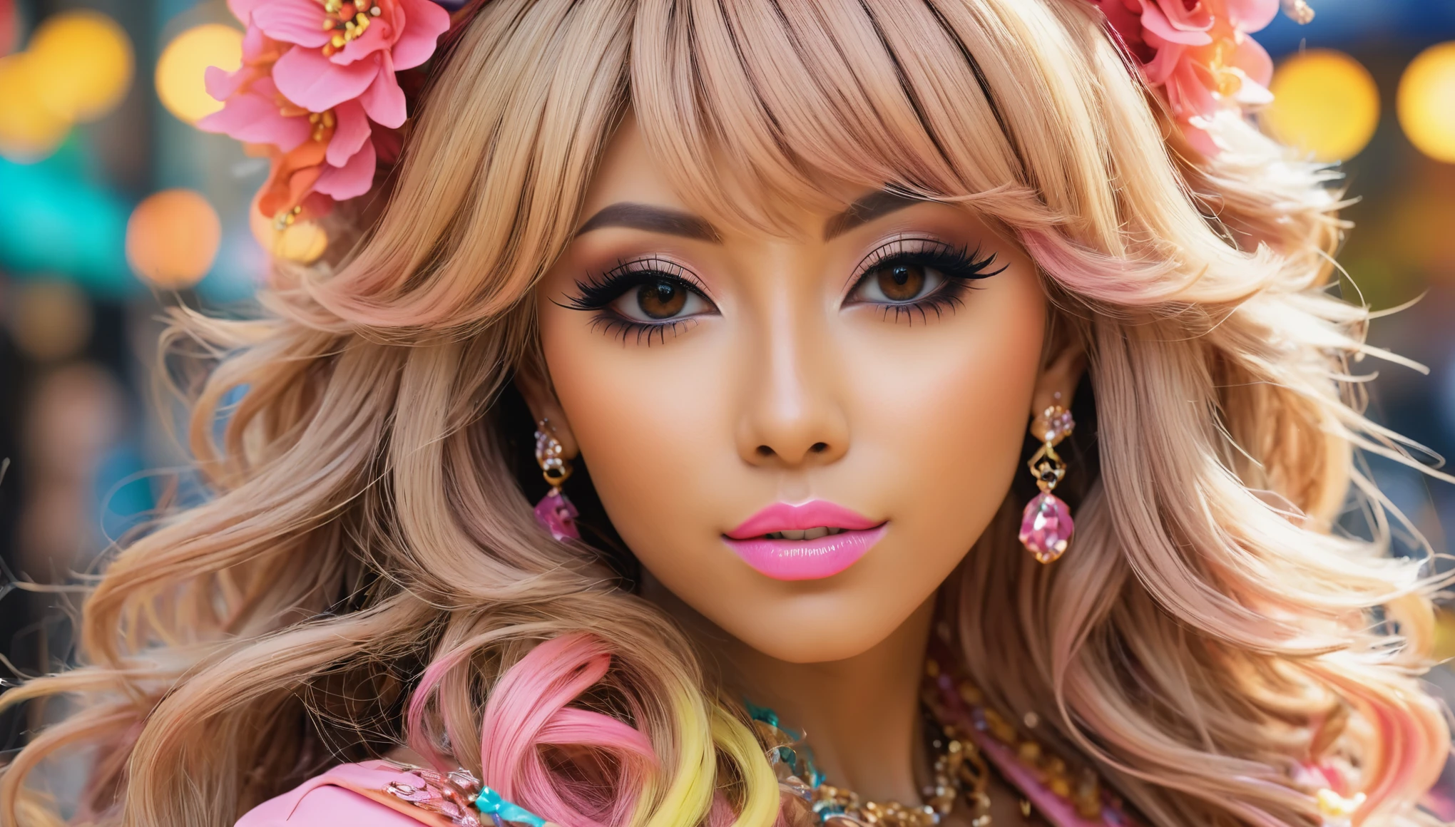 create an image demonstrating the style of ((Gyaru)) style, hyper realism, 8k high definition, vibrant colors, sharp focus, insanely detailed