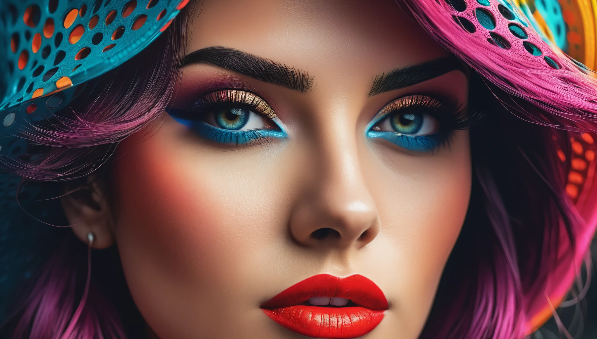 create an image demonstrating the style of ((Halftone Print)) style, hyper realism, 8k high definition, vibrant colors, sharp focus, insanely detailed