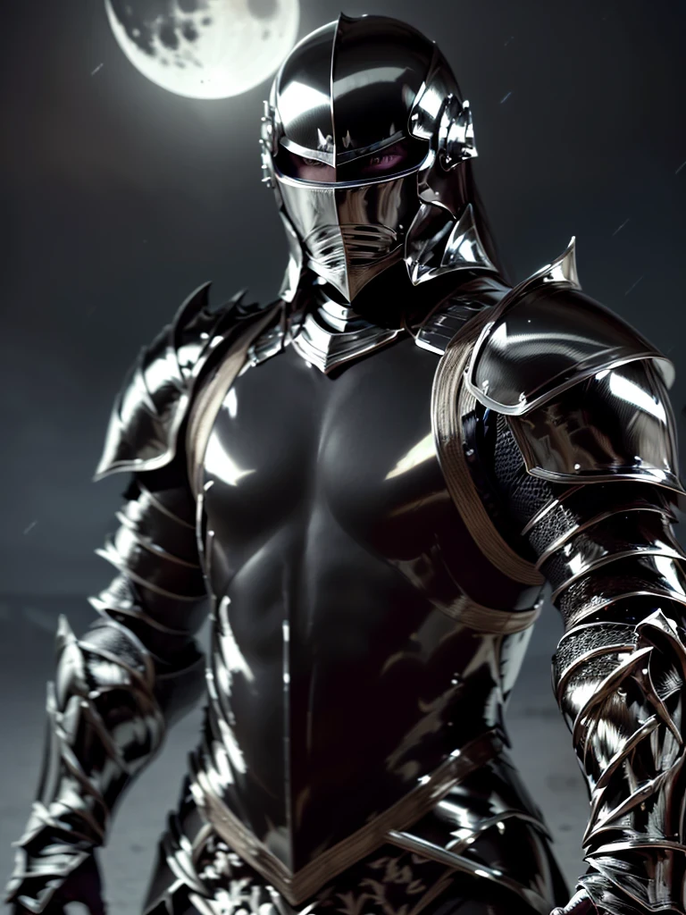 ((((([african:european:0.5], night, dark, sliver moon, (handsome athletic male, black chrome armor:1.4))), black lips, dark makeup))), posing, dynamic cinematic pose, at night, dark, athletic detailed body and face, highly detailed expressive , space above head, depth of field, ultra realistic, Fujifilm, BREAK (long dark hair), (((8k, hyperrealistic)))