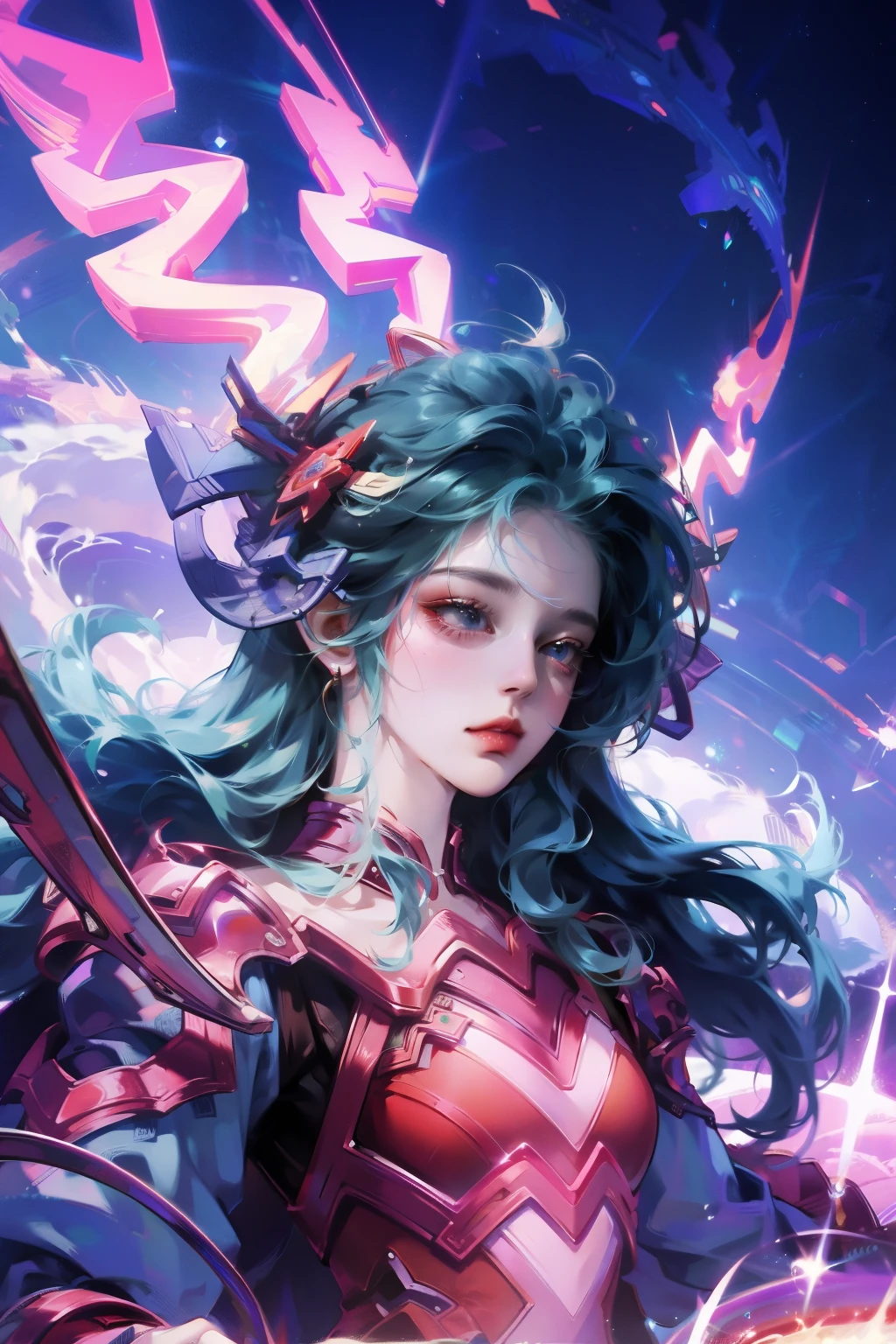 (masterpiece, top quality, best quality, official art, beautiful and aesthetic:1.2), (1girl:1.3), extreme detailed,(fractal art:1.3),colorful,highest detailed