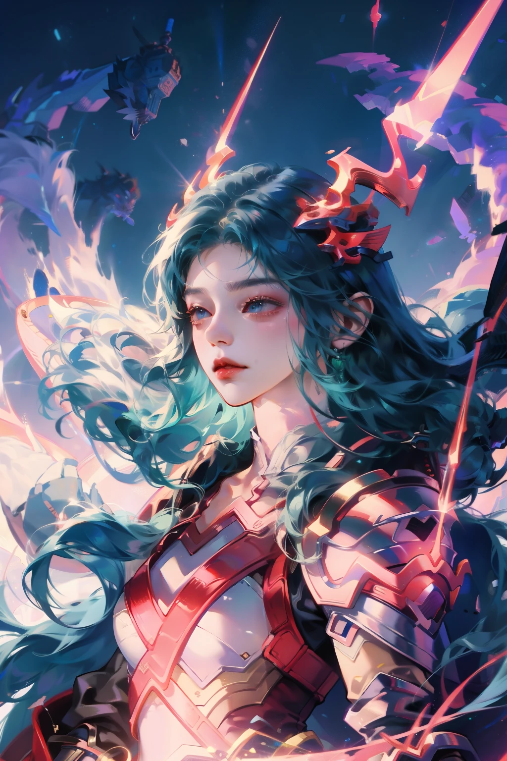 a close up of a woman in a silver and blue dress, chengwei pan on artstation, by Yang J, detailed fantasy art, stunning character art, fanart best artstation, epic exquisite character art, beautiful armor, extremely detailed artgerm, detailed digital anime art, artgerm on artstation pixiv, armor girl