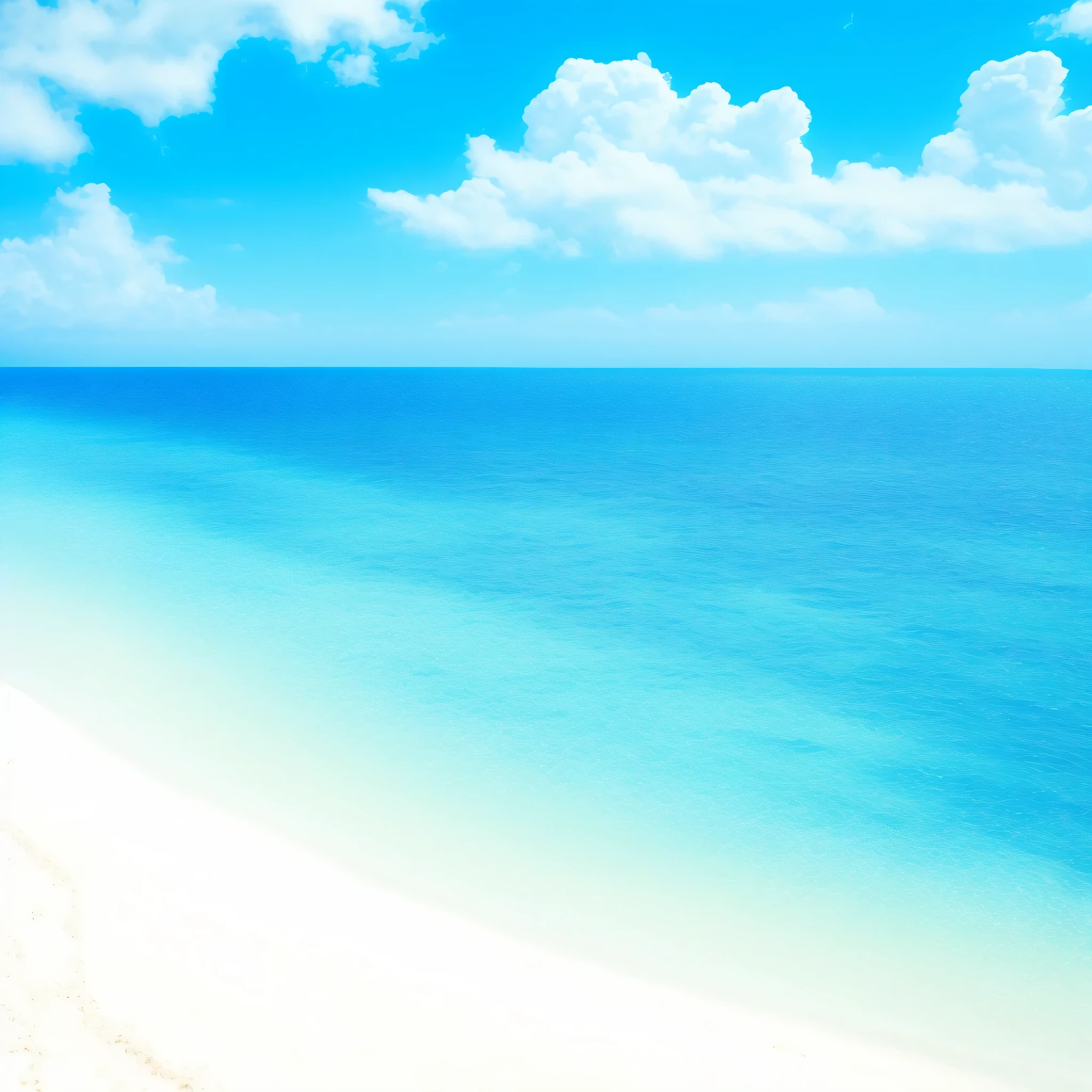 Blue Sea, Beach, Yellow sand, Rare clouds, Deserted beach, Without buildings, it's sunny