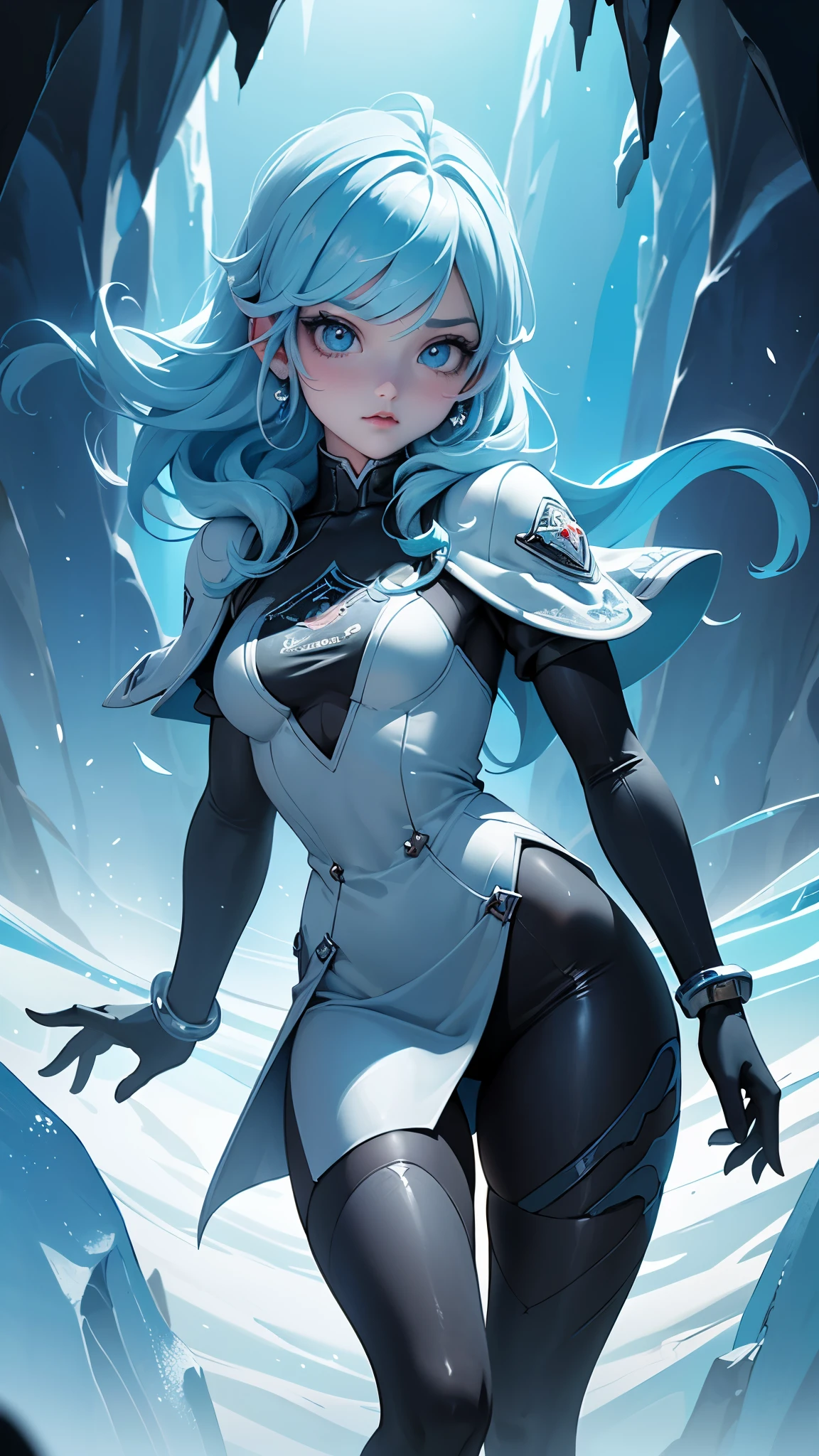 (La mejor calidad,A high resolution,Ultra - detallado,actual),Anna de frozen con cabello medio liso, vistiendo minifalda plisada blanca y auriculares streetwear, passion blue hoodie, en el pecho dice &#39;Funk del futuro&#39;, amidst a vibrant futuristic cityscape illuminated by neon lights.More detailed 8K.motor irreal:1.4,HD,La mejor calidad:1.4, fotorrealista:1.4, textura de la piel:1.4, obra maestra:1.8,obra maestra, mejor calidad,objeto Objeto], (rasgos faciales detallados:1.3),(Las proporciones correctas),(Ojos hermosos azules:1.4 ),  (pose vaquero), (dedos detailed :1.4), ,( ciberpunk 2.1), (estilo kawaii:1.4), (Fondo un cueva hielo de paredes de piedra congelado :1.4), (perfect anatomy :1.4), (background Antarctica cave frozen hilo :1.4),(Anna frozen:1.4) , 