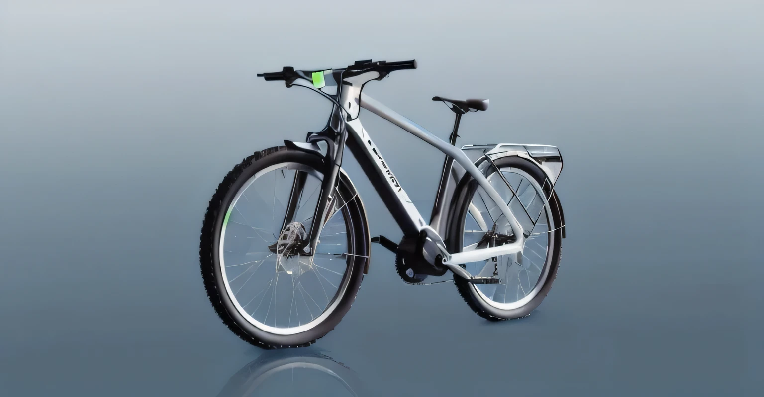 a close up of a bike on a reflective surface with a blue background, Loop 3D rendering, Loop rendering, Cycle4d 渲染, Depicted as 3D rendering, Double action rendering, 3D product rendering, HD illustrations, Traffic design renderings, keyshot product renderings, Rendering of a Wendigo, concept of reality, bike, Perfect details, octane rendering