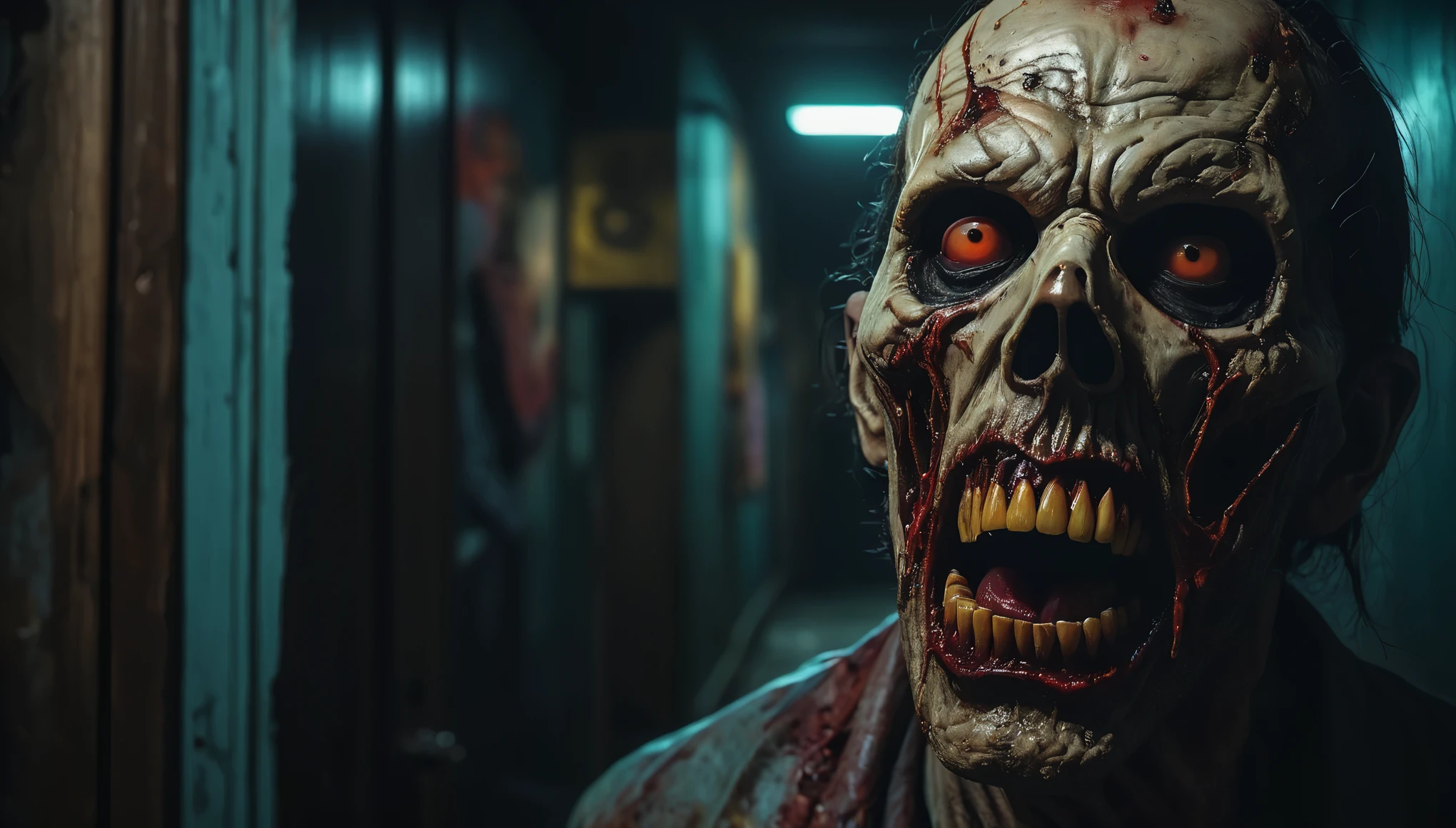 create an image demonstrating the style of ((Horror)) style, hyper realism, 8k high definition, vibrant colors, sharp focus, insanely detailed