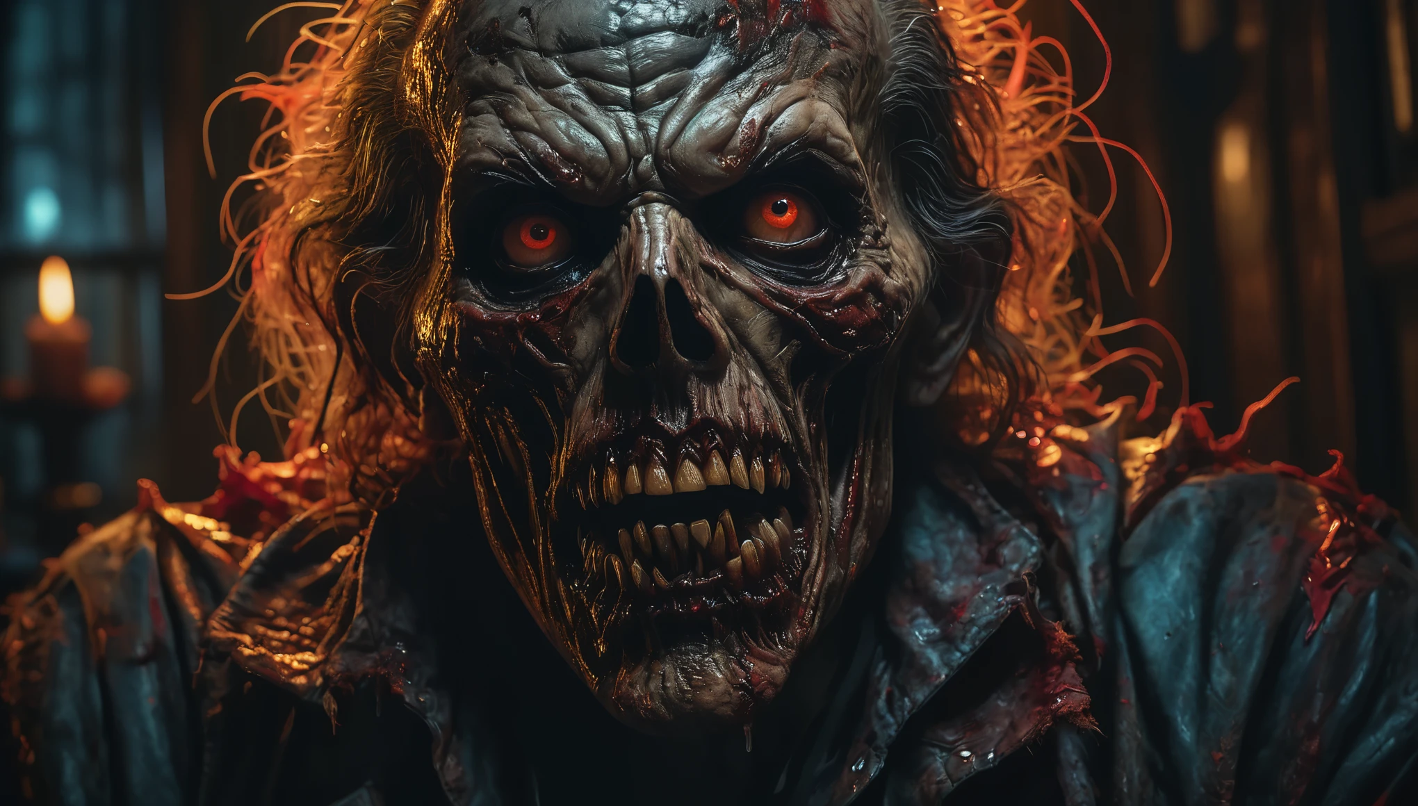 create an image demonstrating the style of ((Horror)) style, hyper realism, 8k high definition, vibrant colors, sharp focus, insanely detailed