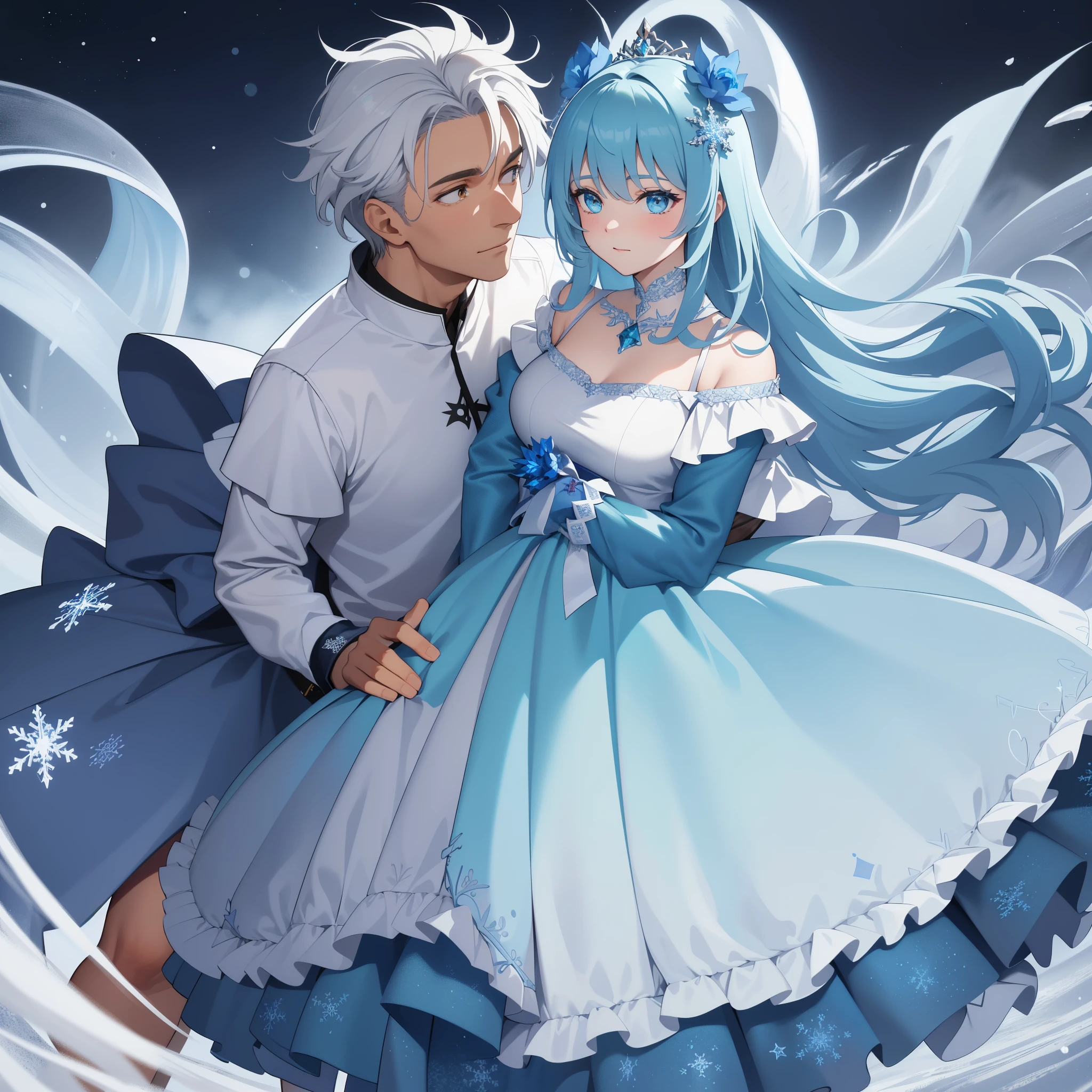 Create for me a logo for a Discord photo with the inscription "Idris & Icemieka", using cold colors that convey love.

((Faiteoi un logo pour une photo Discord), (pour l'inscription "Idris & Icemieka"), ((couleurs froides), (qui symbolisent de l'amour)))

Masterpiece, best quality, ultra high res, cold color palette, intricately designed snowflakes intertwined, "Idris & Icemieka" written in elegant script, hearts subtly incorporated into the design, representing the love between Idris and Icemieka.