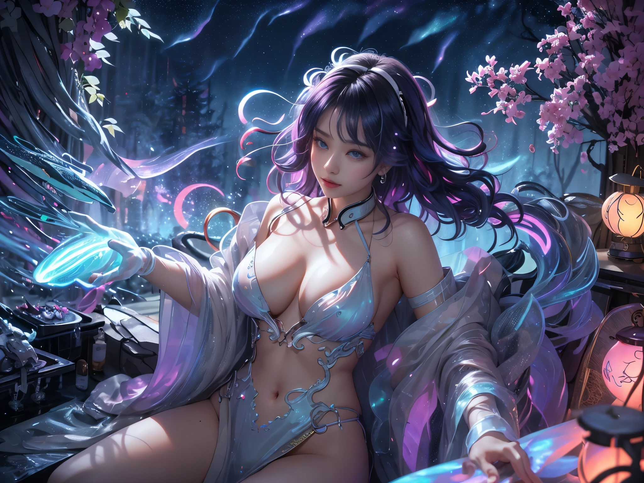 Unreal Engine:1.4,Ultra high quality,最好of质量:1.4, 逼真of:1.4, Texture:1.4, masterpiece:1.8,masterpiece, 更好of质量, 1 girl, Girl Ives, Mecha, 美丽of灯光, (neon lights: 1.2), (night: 1.5), "masterpiece, 更好of质量, 1 girl, full body portrait, 性感of姿势, blue eyes, 五彩of头发+of:1.3+绿色of:1.3, 雕刻of腿和迷人of曲线, 豐滿of山雀,bikini, 漂亮of脸蛋, Many droplets, Cloud, dusk, open plan, watercolor, neon lights:1.2, night:1.5, Mecha, 美丽of灯光, 明亮ofneon lights: 1.2, 难忘of神秘之夜: 1.5",(详细of手:1.4),