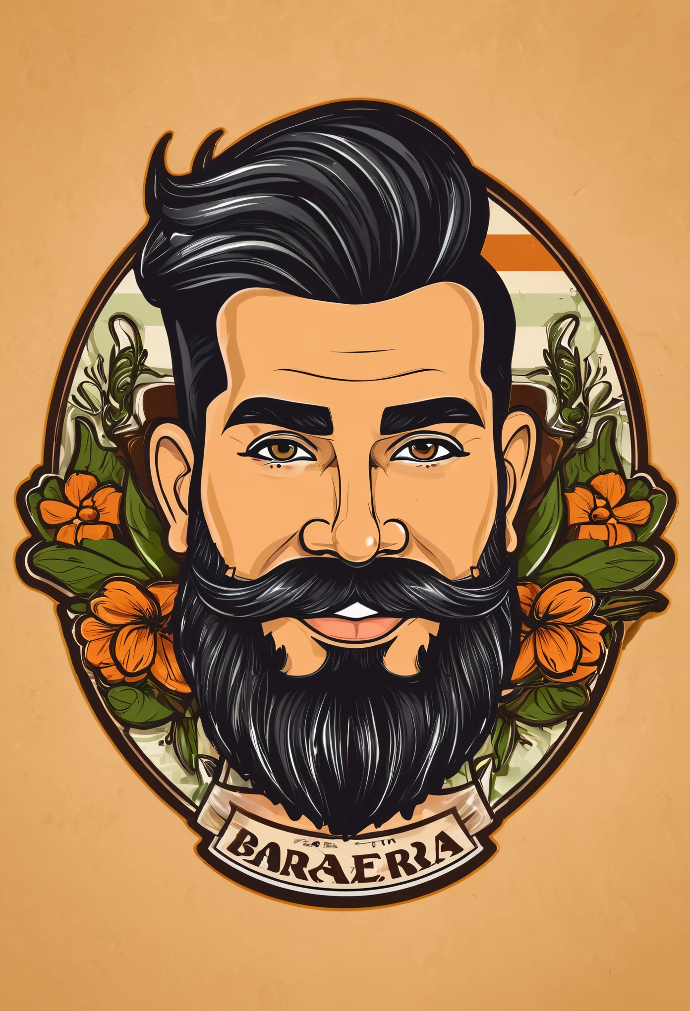  Desenhe um personagem para uma logo de barbearia parecido comigo