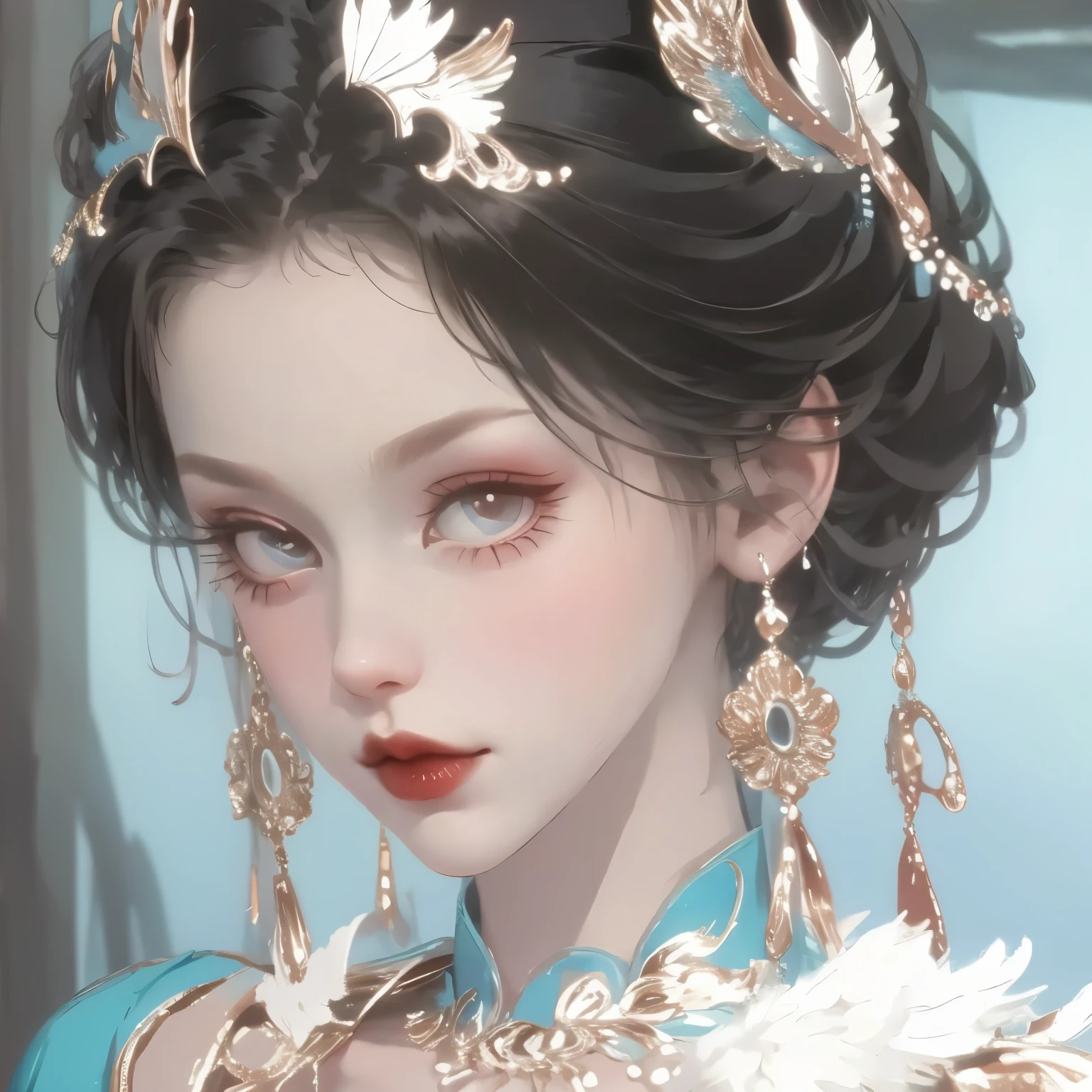 best quality, masterpiece, high resolution, 1 girl, ancient Chinese pink skirt, pretty face, Ancient Chinese costumes, Bow tie without original picture, elegant, noble, crown, slim legs, Fairy, hair accessories, alone, looking at the audience, smiling, shut up, lips, skirt, hair accessories, necklace, jewelry, long hair, earrings, architecture, east asian architecture
