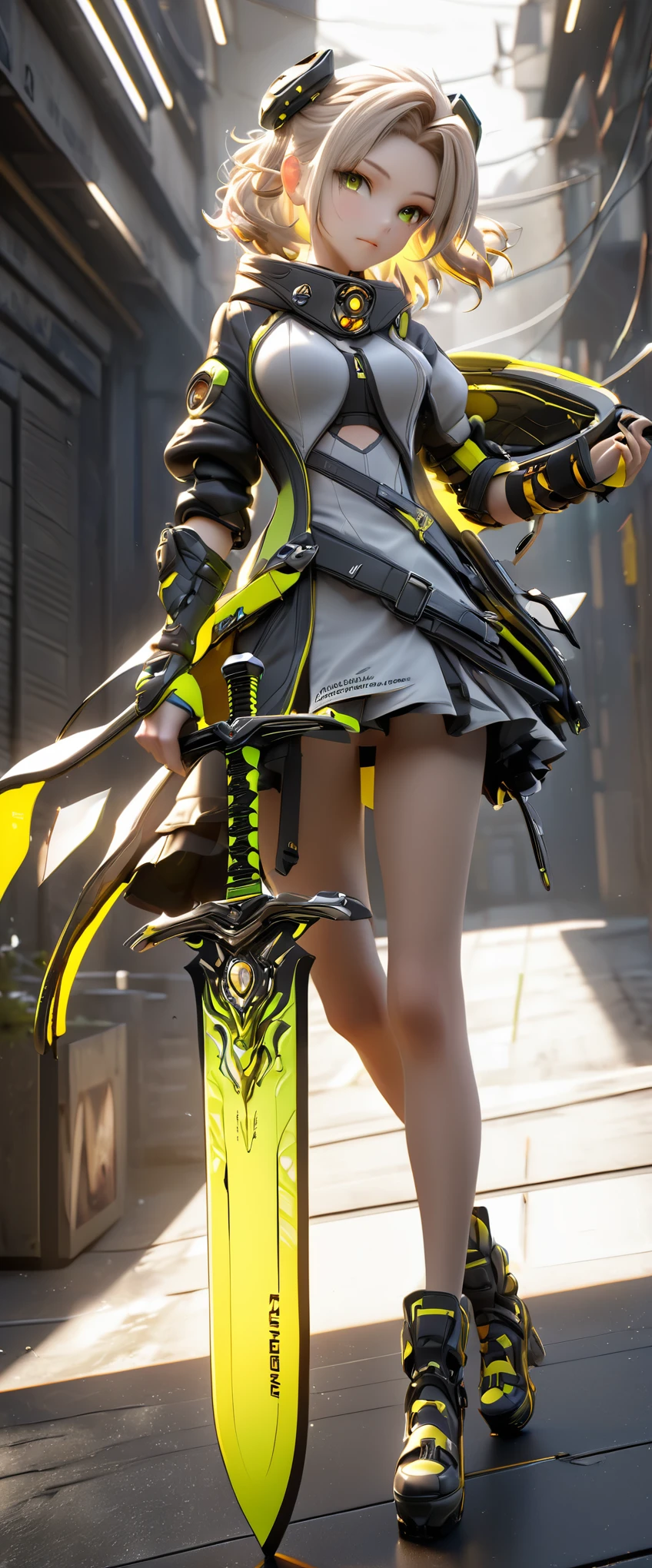 ((highest quality)), ((masterpiece)), (be familiar with:1.4), 。.。.。.3D, Images of beautiful cyberpunk women,nffsw(high dynamic range),ray tracing,NVIDIA RTX,super resolution,unreal 5,scattered below the surface,PBR texturing,Post-processing,anisotropic filtering,written boundary depth,maximum clarity and sharpness,multilayer texture,Albedo and specular maps,surface shading,Accurate simulation of light-matter interactions,perfect proportions,octane rendering,two-tone lighting,wide aperture,Low ISO、White balance、Rule of thirds、8,000 students、((with a sword in hand))