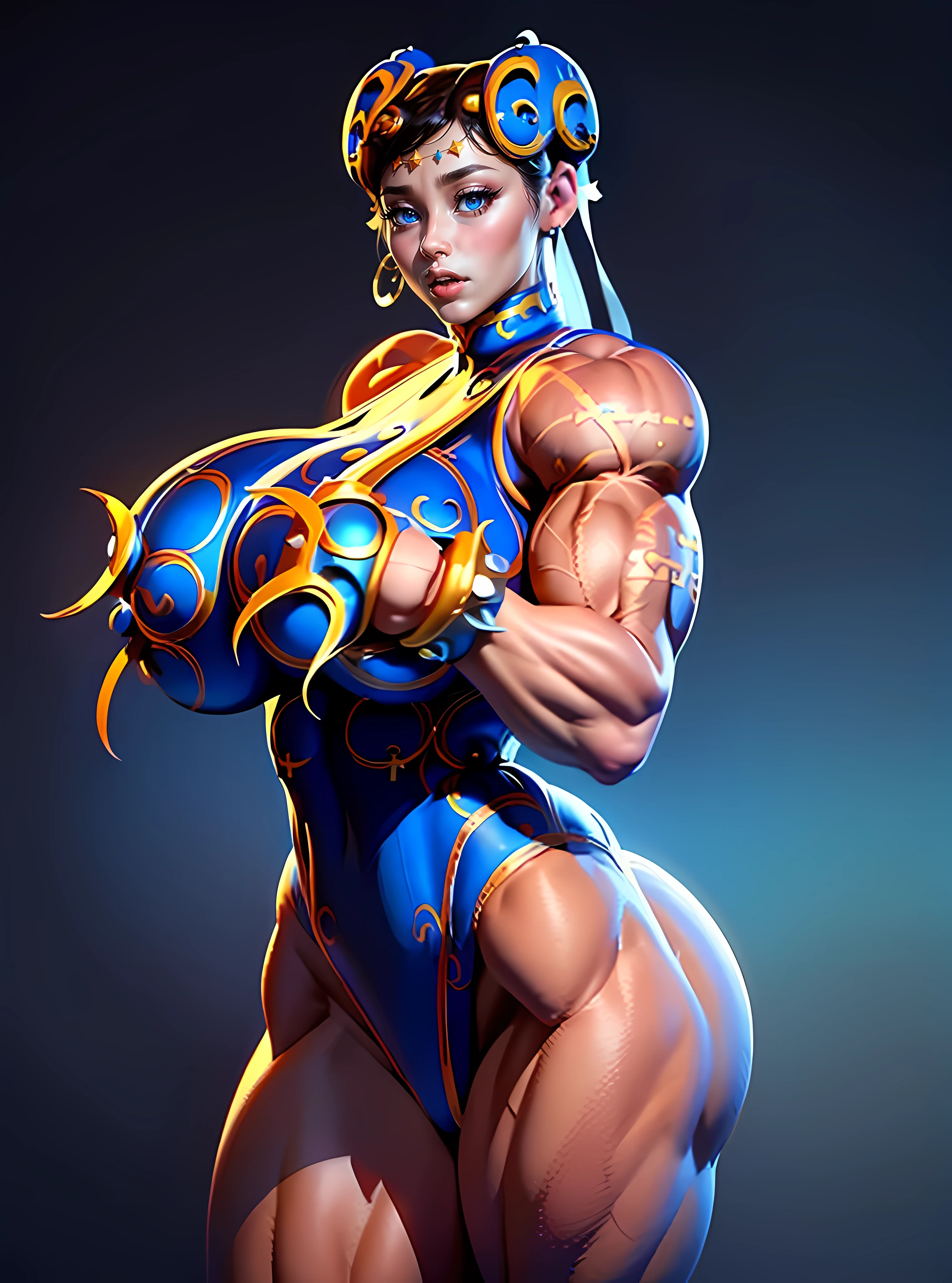 ((Best quality)), ((Masterpiece)), ((Realistic)) and ultra-detailed photography of a girl with goth colors. ((Beautiful and aesthetic)), (((((Massive Female Bodybuilder Chun-li:1.45))))), dressed in (small black micro-thong, black micro-bikini Star motif ), , ,
((((Muscular Quadriceps)))), , ,
((((Huge breasts:1.75)))), , ,
1, , (NSFW:1.5), Sexy, under-wear, Hot, (Cream gradient background)
