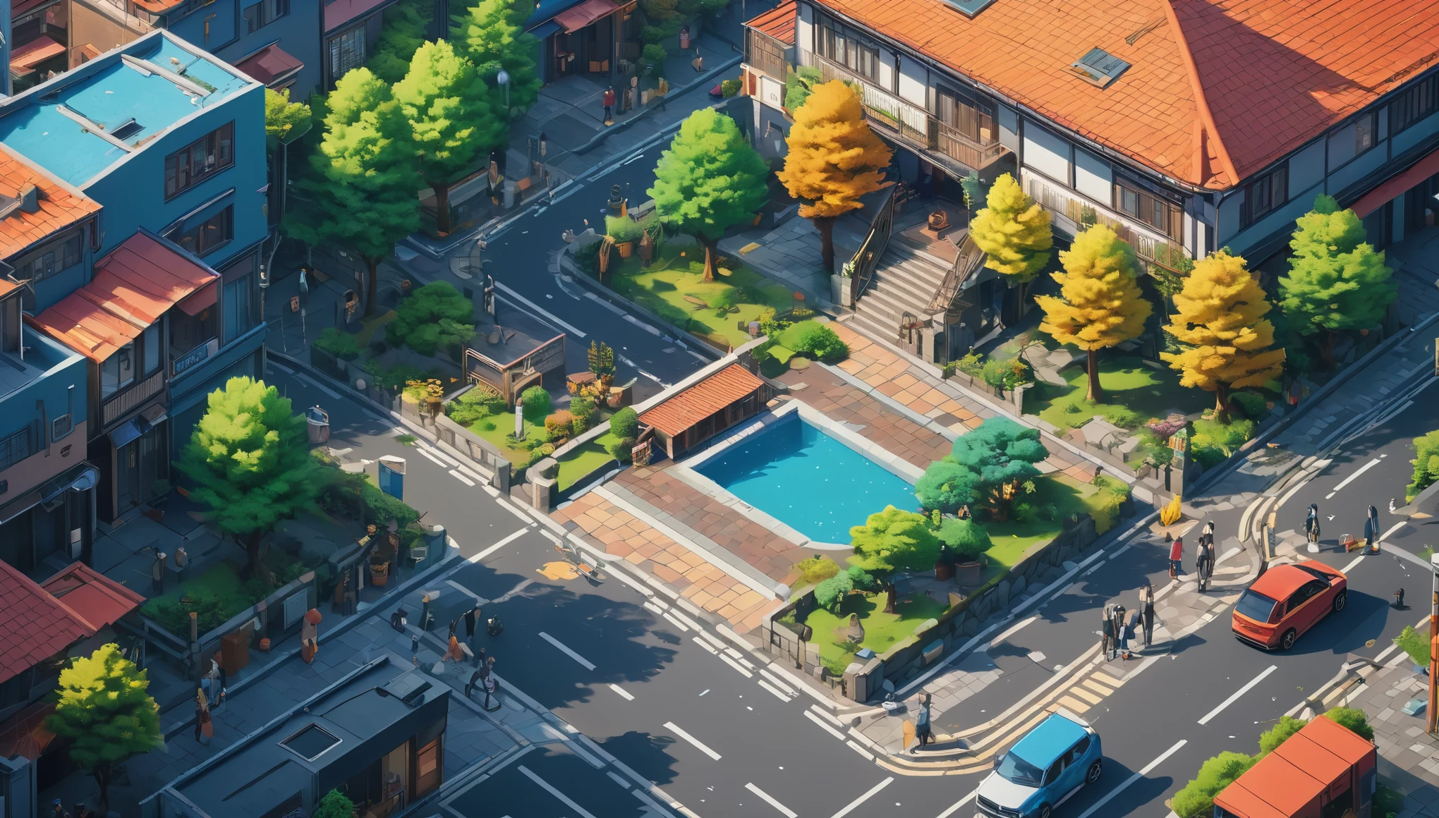 create an image demonstrating the style of ((Isometric Anime)) style, hyper realism, 8k high definition, vibrant colors, sharp focus, insanely detailed