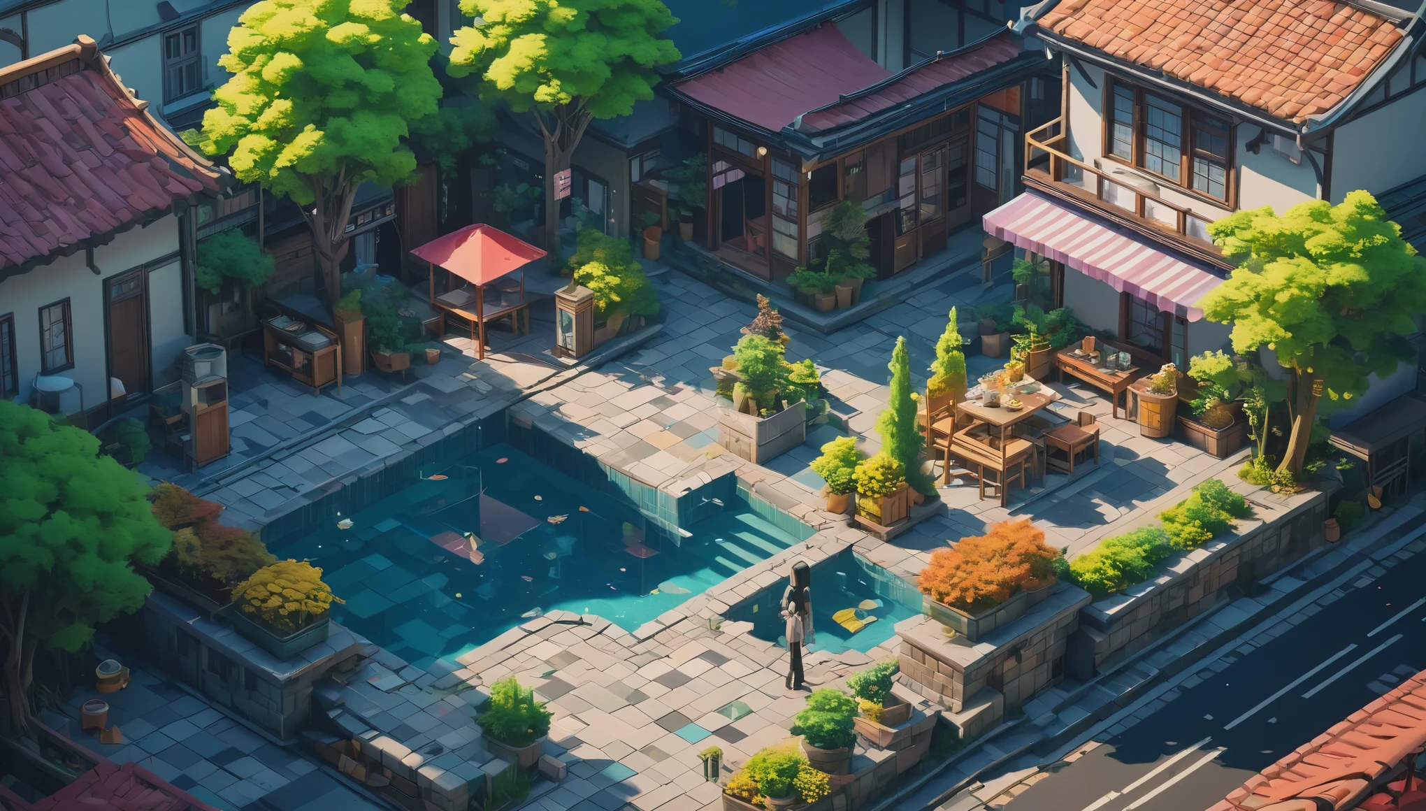 create an image demonstrating the style of ((Isometric Anime)) style, hyper realism, 8k high definition, vibrant colors, sharp focus, insanely detailed
