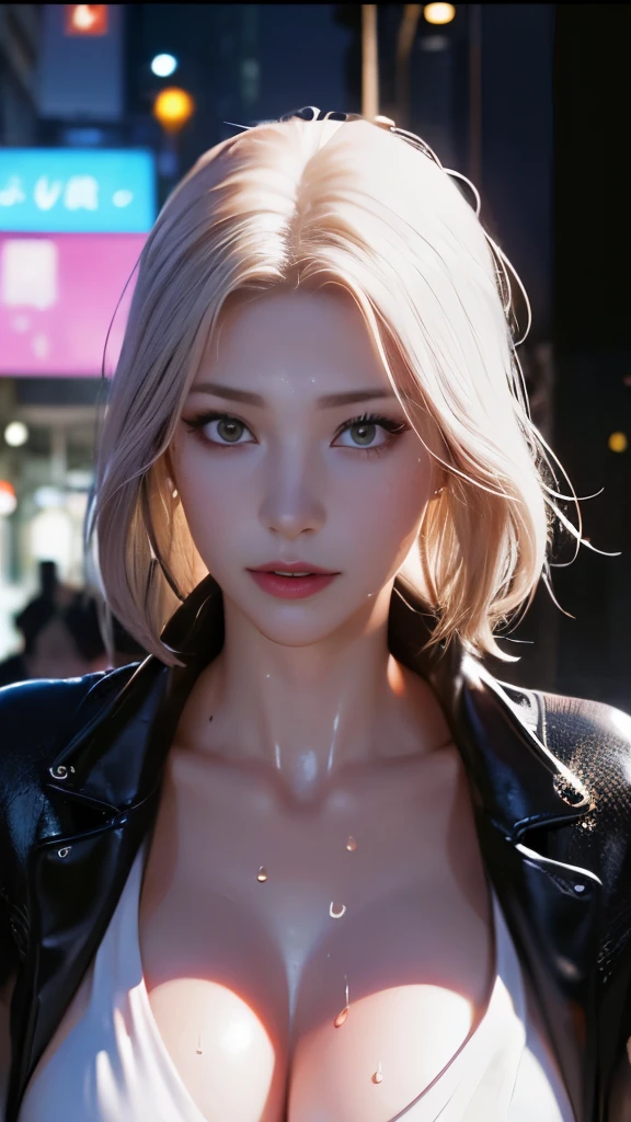 (8k, ultra high resolution, A masterpiece of the highest quality, professional detailed wallpaper, Ultimate Highly Detailed Everything, RAW image without deterioration, game CG),perfect human body、detailed face、fine eyes、 (highly detailed beautiful eyes, heart shaped eyes, big breasts, burst, cleavage, Huge , its perfect anatomy body parts, its perfect , white skin), (((compensate、dripping sweat、oil skin、glowing skin、realistic skin texture、fine and beautiful skin、shiny skin、glossy white skin))) 、
break girl, (34 year old mature woman :1.3), super fine eyes, Huge chest,(beautiful lips:0.8), full body figure、Shadow、reflect light、cover、dramatic film colors、bokeh shading background、random pose、Oversized shirt and mini pencil skirt、wear a coat、night park、downtown at night、cyberpunk city、(ahegao,orgasm, ecstasy)
