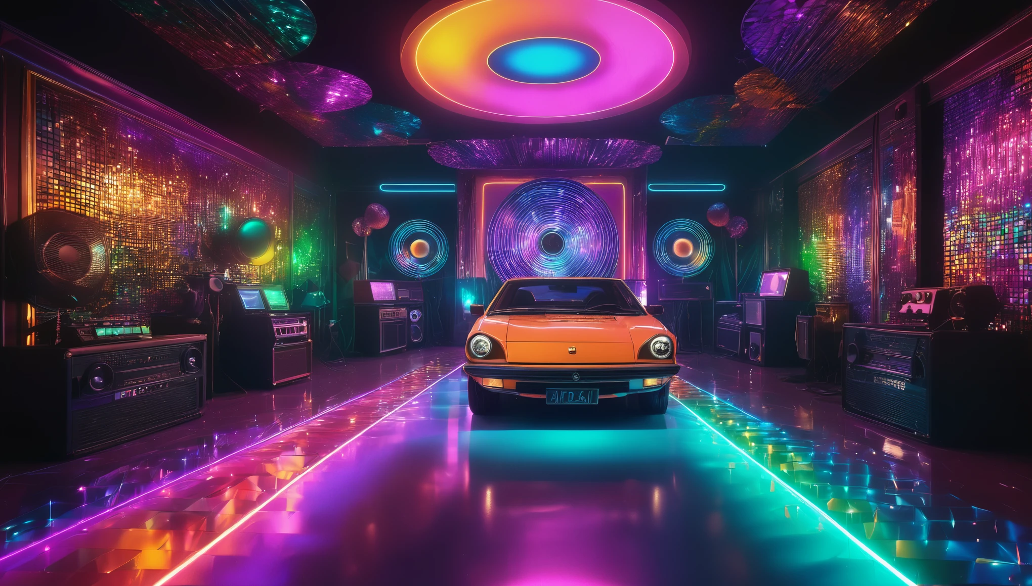 create an image demonstrating the style of ((Italo Disco)) style, hyper realism, 8k high definition, vibrant colors, sharp focus, insanely detailed