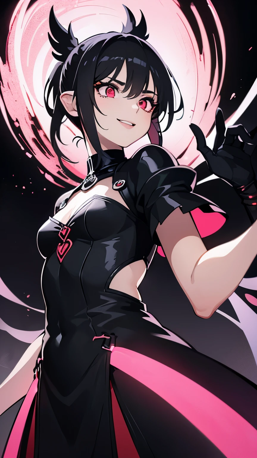 woman, black rubber suit, Pink eyes,long black hair,big breasts,Ahegao,stick out tongue,very realistic, 4K, chiaroscuro, Ultra high definition