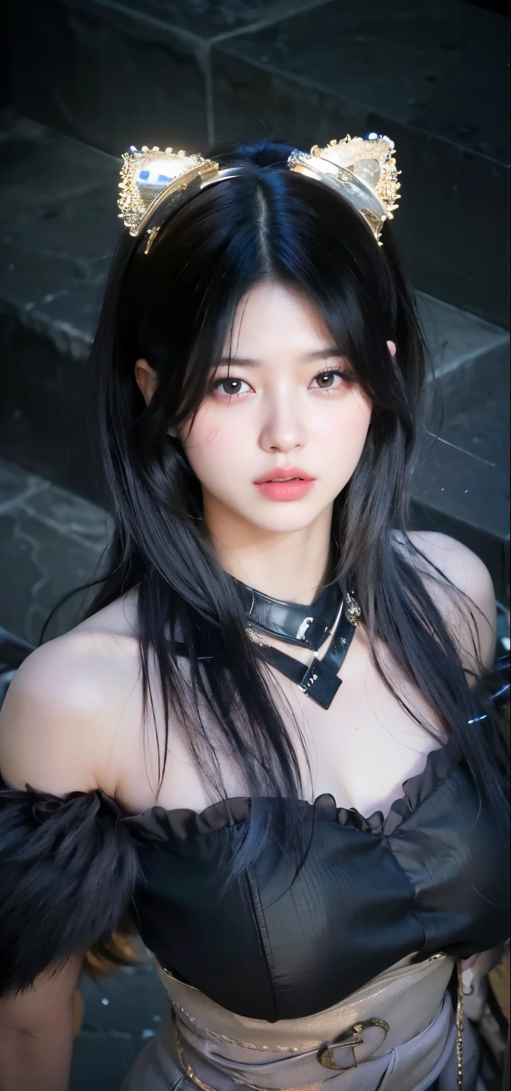 (8k, RAW photo, photorealistic:1.25) ,( lipgloss, eyelashes, glosace, glossy skin, best quality, ultra highres, depth of field, chromatic aberration, caustics, Broad lighting, natural shading, Kpop idol) looking at the audience With serenity and goddess-like bliss, big breastig breastig titull body,