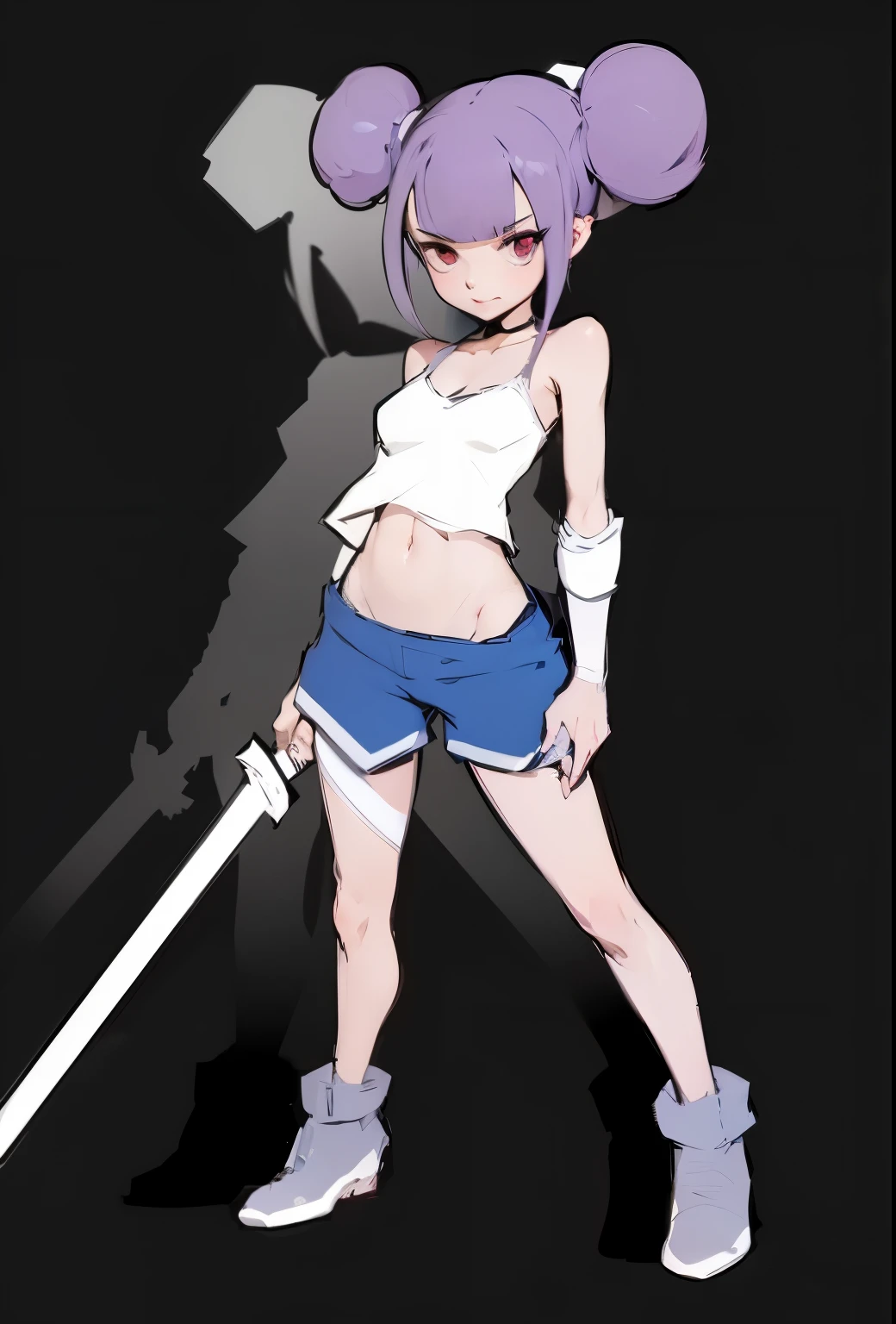Cartoon illustration of a woman holding a sword in her hand, gapmoe sick grimdark, gapmoe sick, gainax anime style, she holds a sword, 2D anime style, sick. High, Produced by Anime Painter Studio, anime fencer, she holds a katana, Female Action Anime Girl, anime style characters
