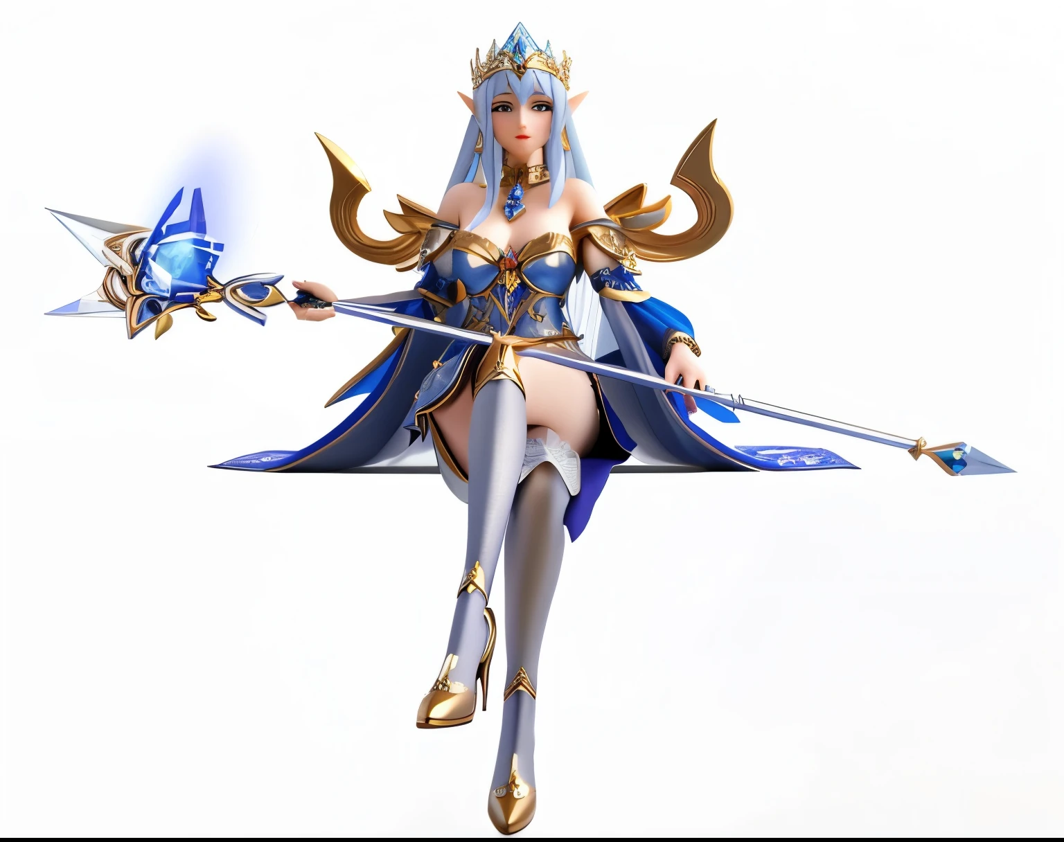 Anime girl in blue,Blue hair and blue clothes, Flowing Magic Robe, ((Beautiful fantasy queen)), Star Witch Costume, Full body fairy, Beautiful Celestial Mage, heise jinyao, Beautiful fantasy queen, cotton cloud mage robes, Jellyfish Priestess, ethereal essence, Gorgeous flowing robe, Long flowing hair and robes
