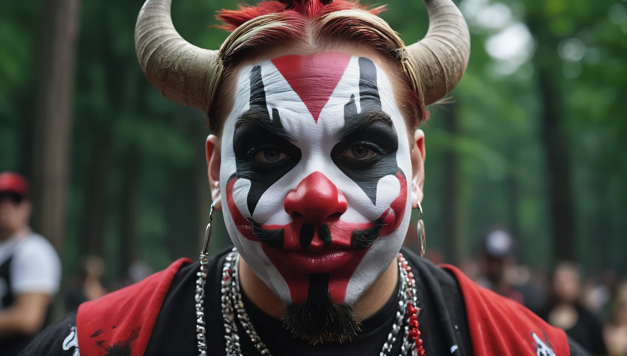 create an image demonstrating the style of ((Juggalo)) style, hyper realism, 8k high definition, vibrant colors, sharp focus, insanely detailed